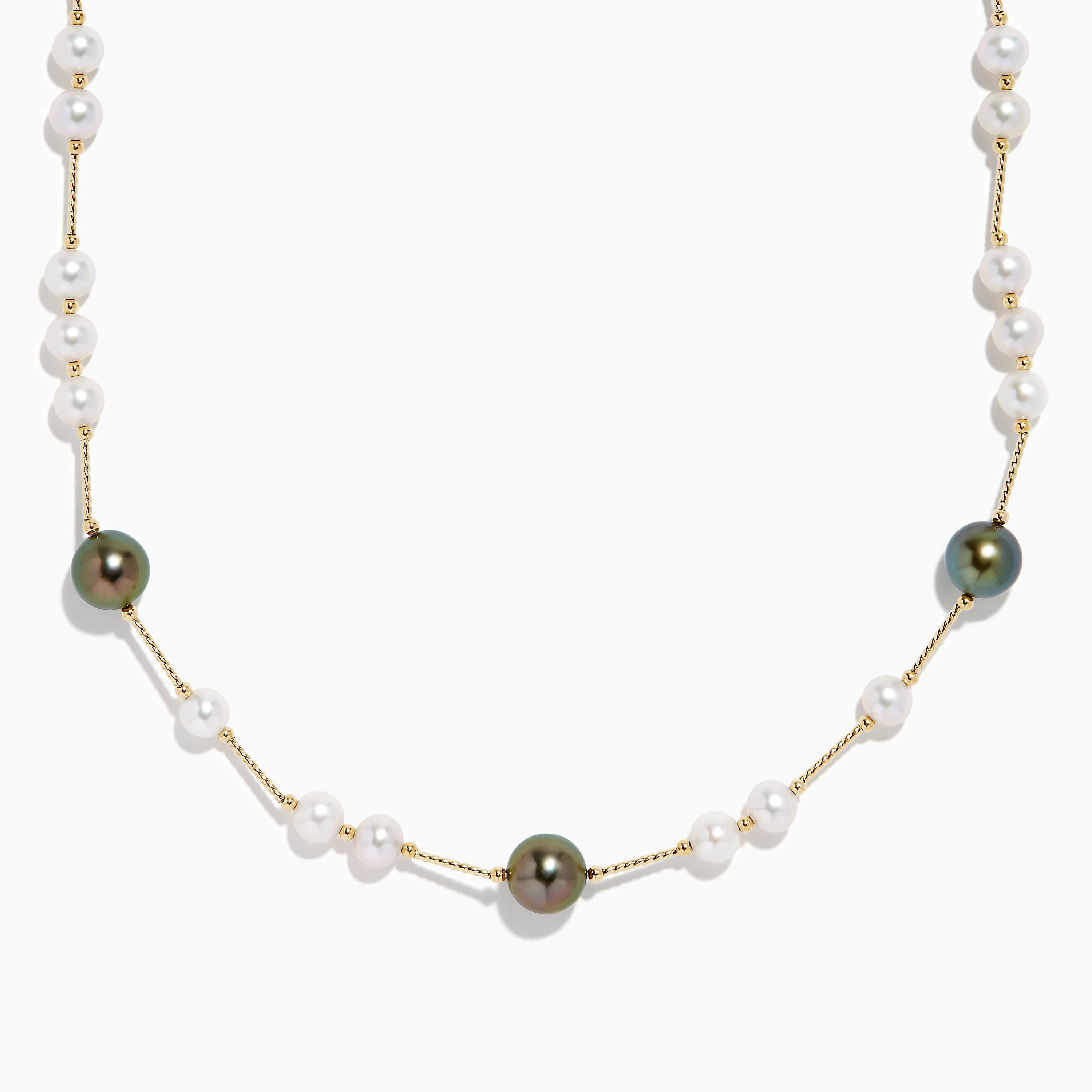 14K Yellow Gold Tahitian and Freshwater Pearl Necklace sold by Effy