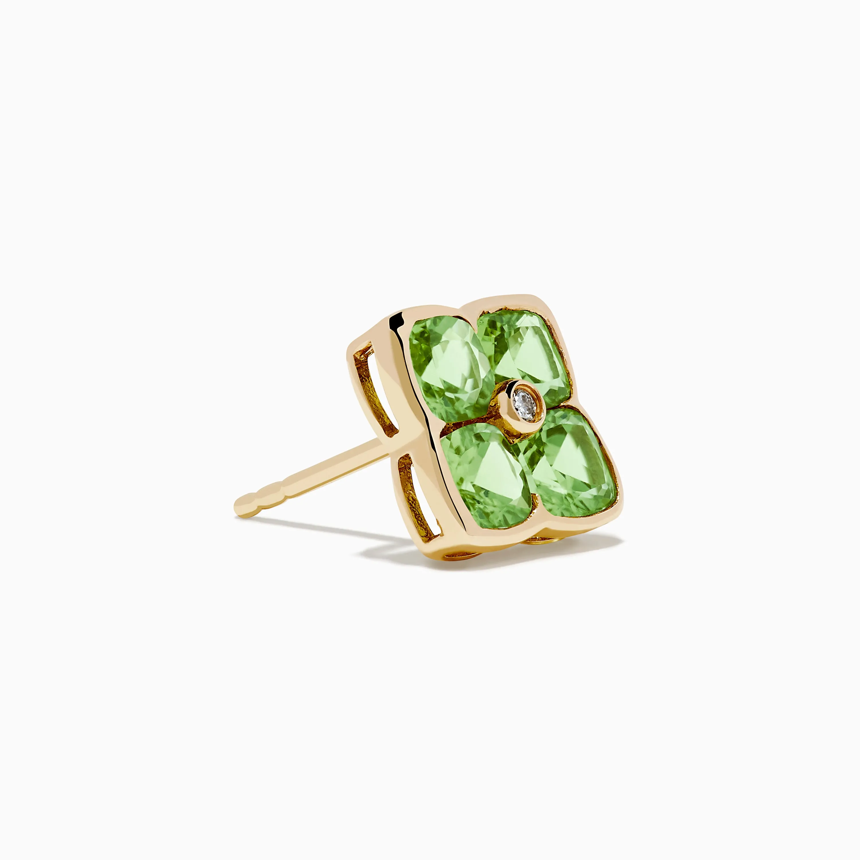 14K Yellow Gold Peridot and Diamond Earrings sold by Effy product image thumbnail 3