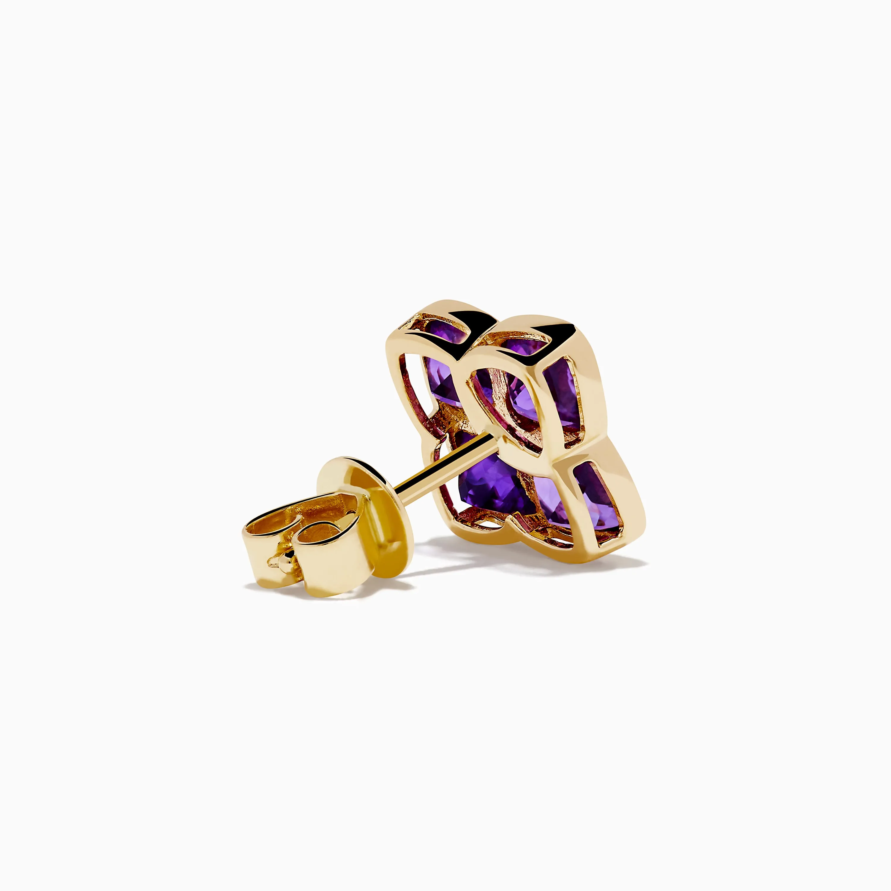 14K Yellow Gold Amethyst and Diamond Earrings sold by Effy product image thumbnail 4