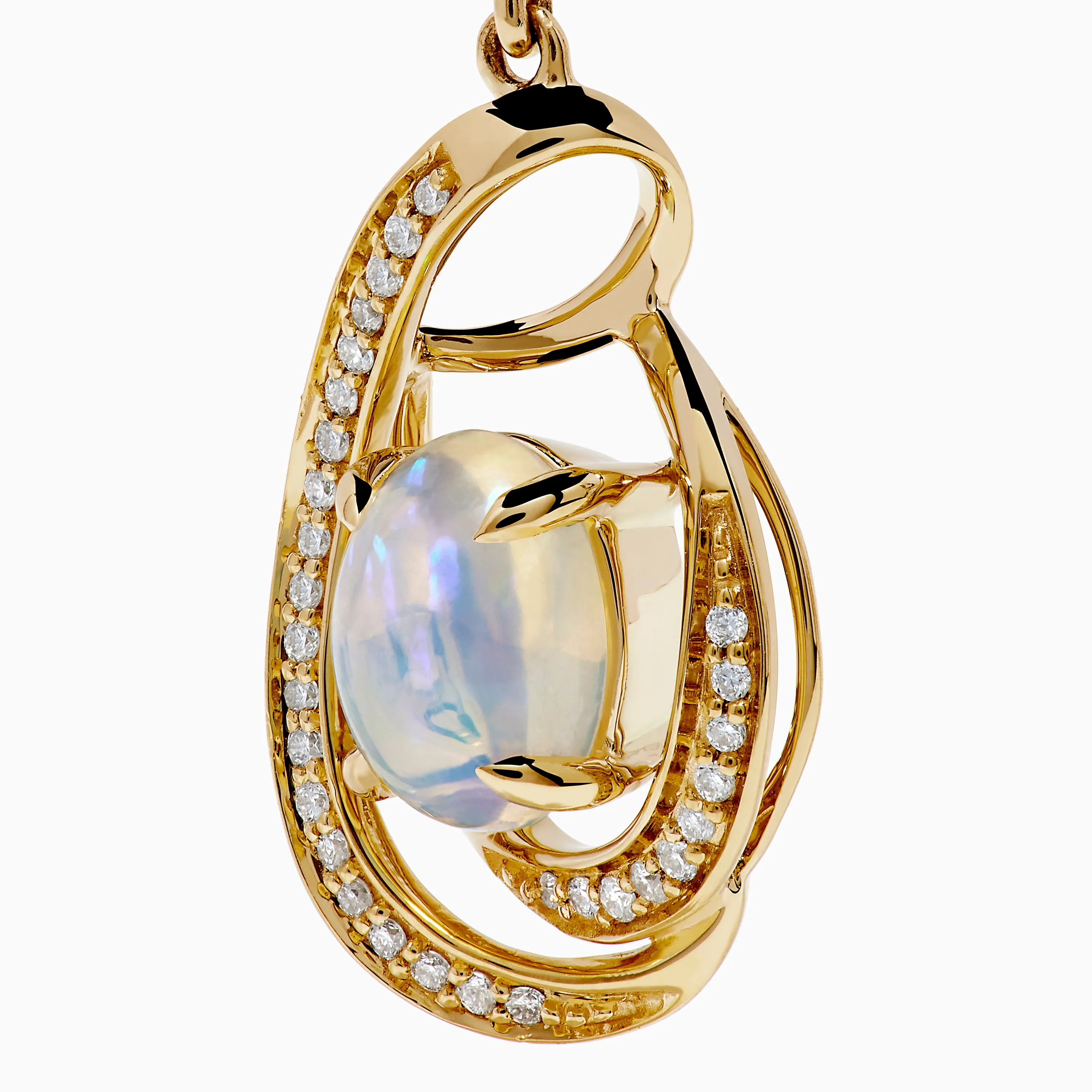 Aurora 14K Yellow Gold Opal and Diamond Earrings sold by Effy product image thumbnail 2