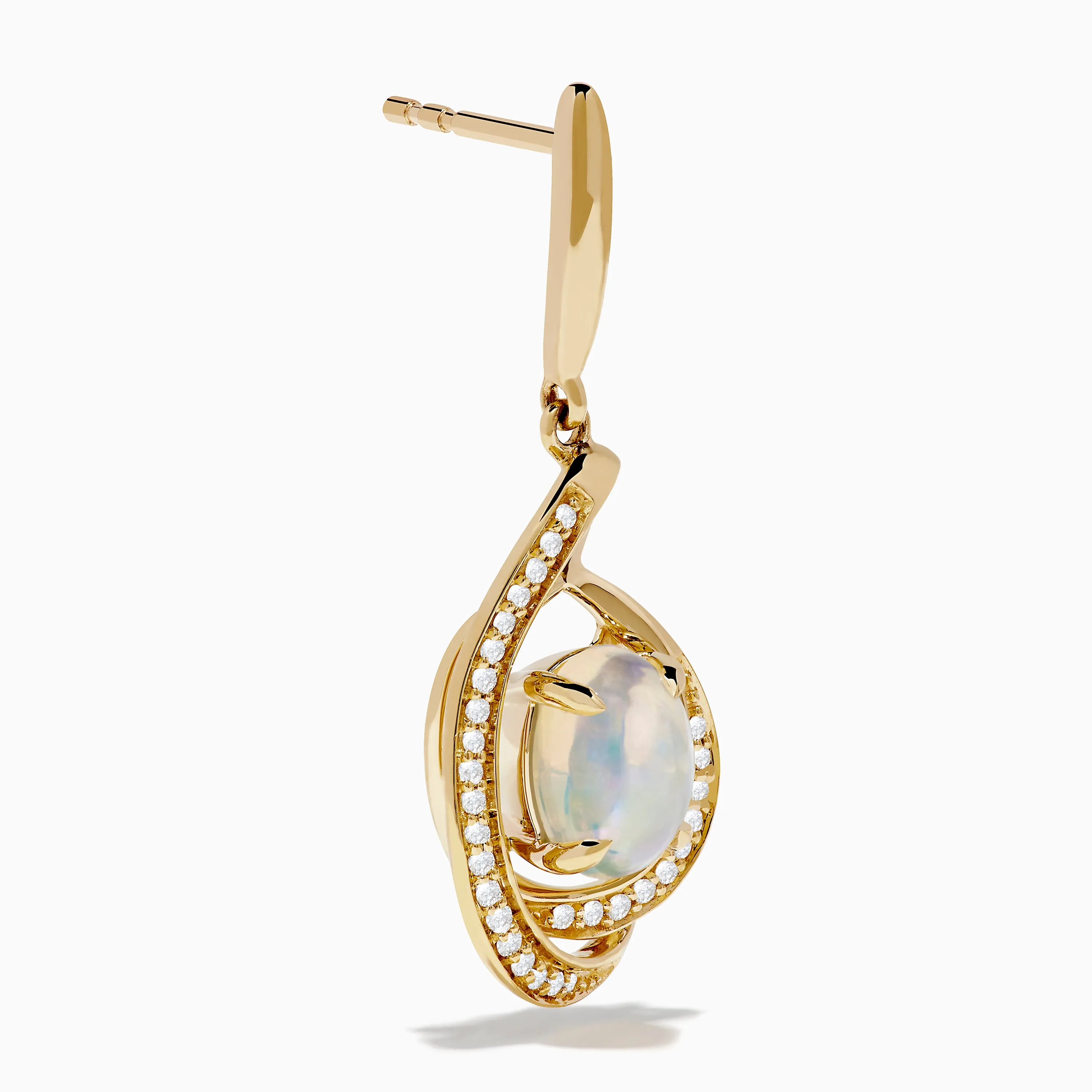 Aurora 14K Yellow Gold Opal and Diamond Earrings sold by Effy product image thumbnail 3
