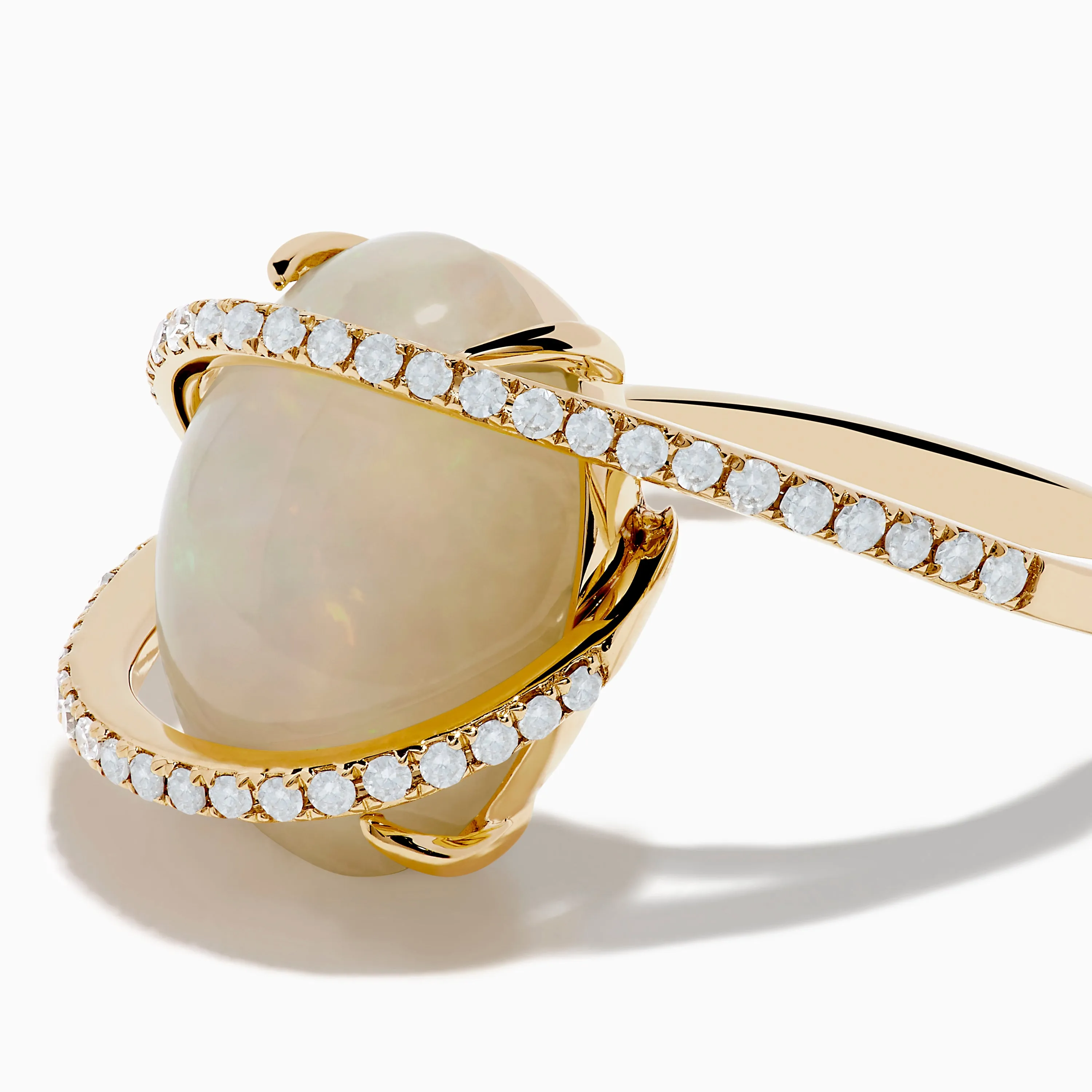 Aurora 14K Yellow Gold Opal and Diamond Ring sold by Effy product image thumbnail 2
