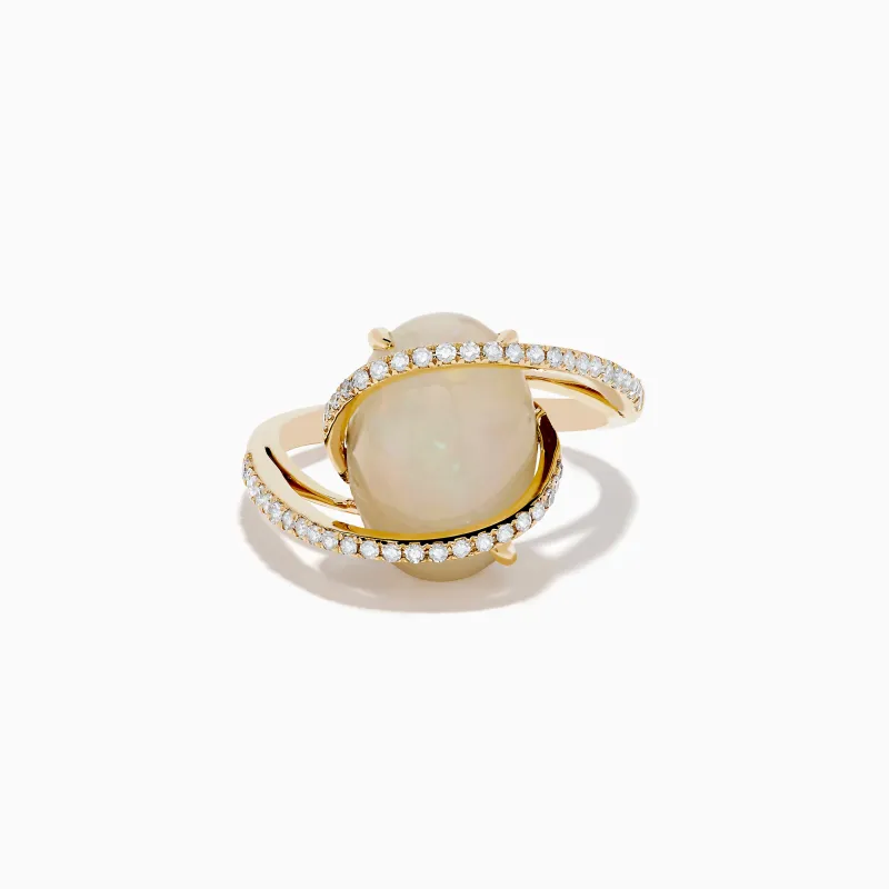 Aurora 14K Yellow Gold Opal and Diamond Ring sold by Effy
