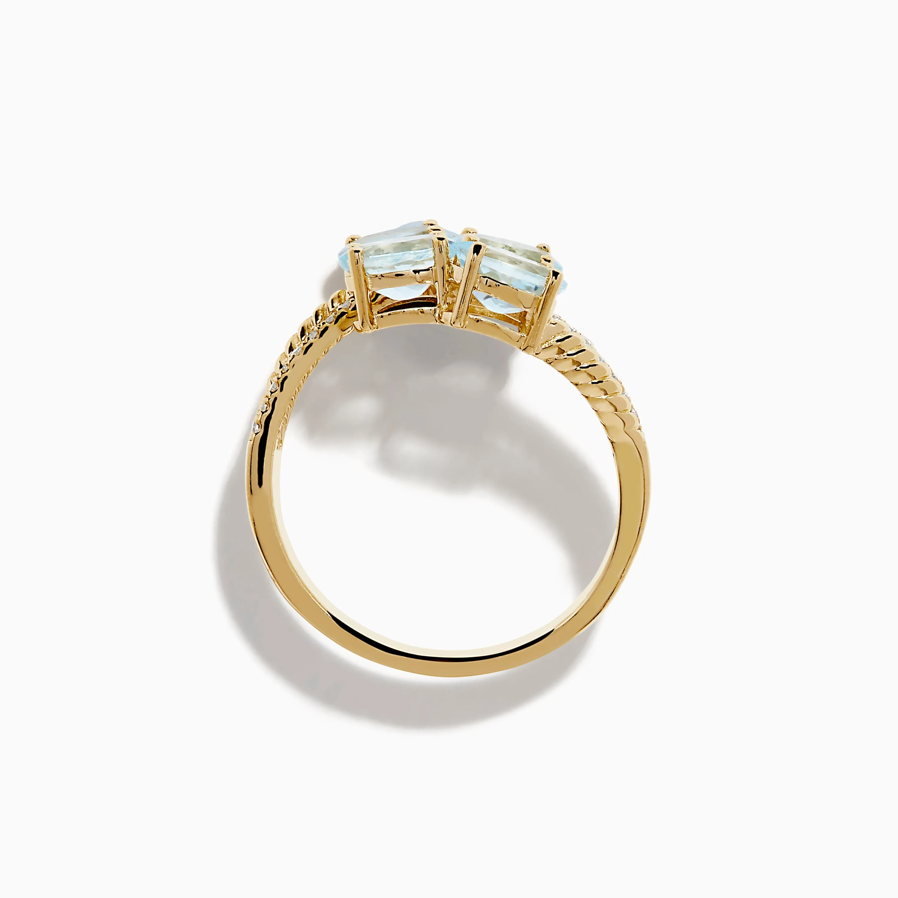 Aquarius 14K Yellow Gold Aquamarine and Diamond Bypass Ring sold by Effy product image thumbnail 3