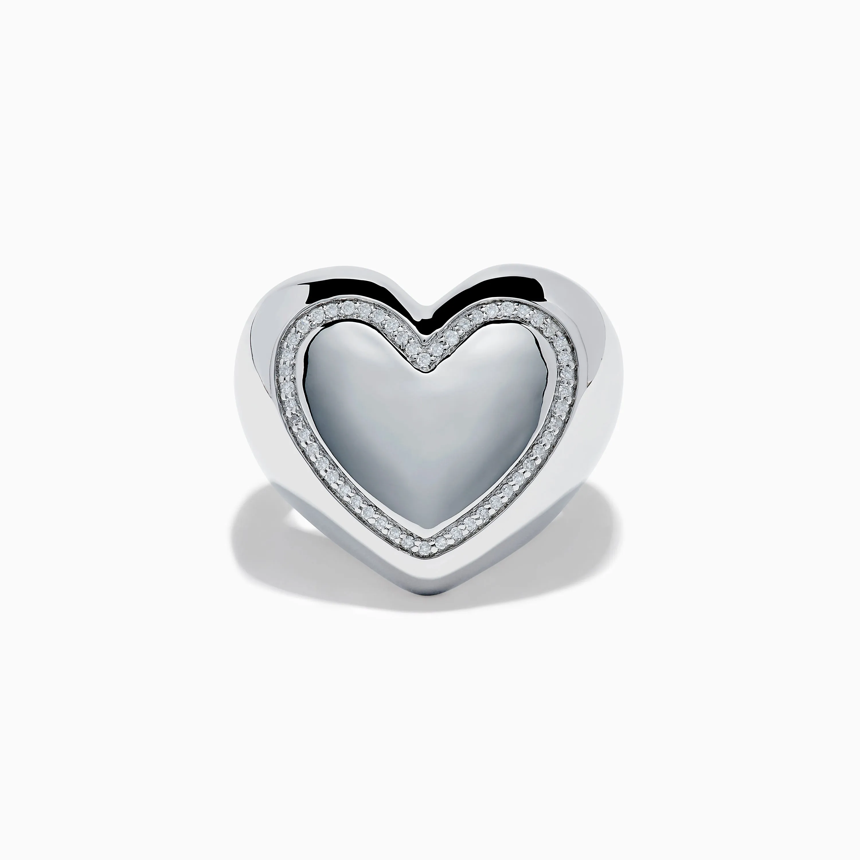 925 Sterling Silver Diamond Bubble Heart Ring sold by Effy