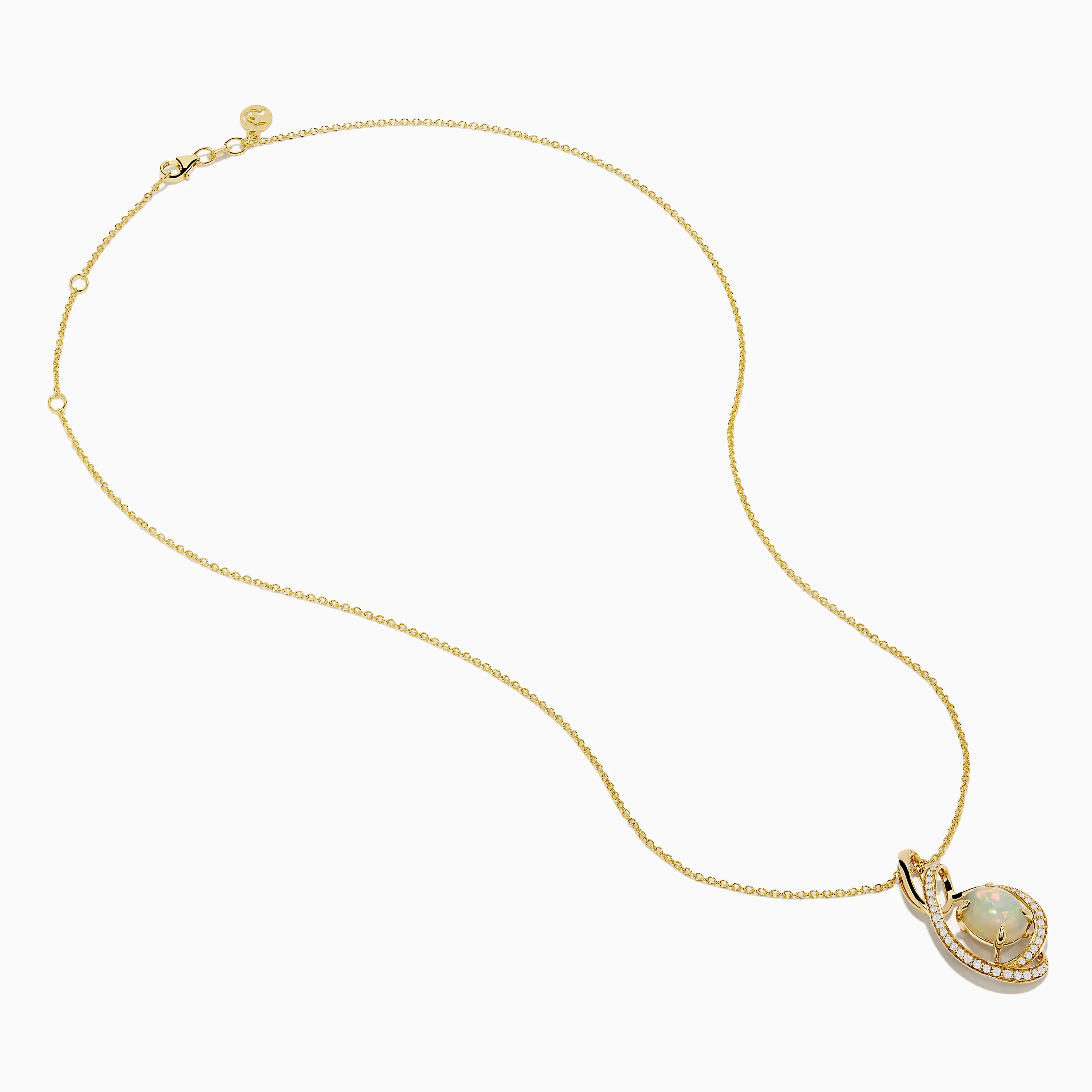 Aurora 14K Yellow Gold Opal and Diamond Pendant sold by Effy product image thumbnail 2