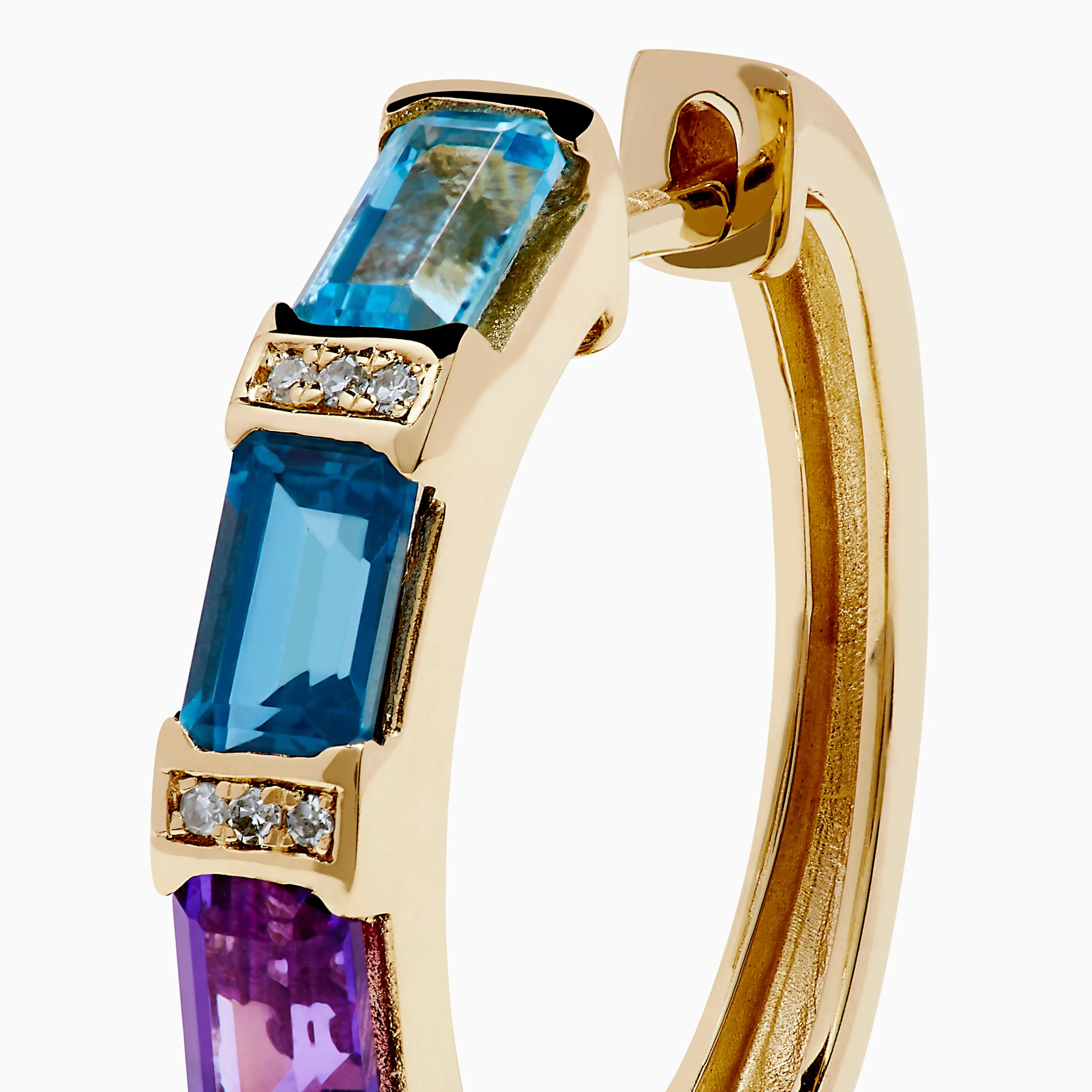 Mosaic 14K Yellow Gold Multi Color Gemstone and Diamond Earrings sold by Effy product image thumbnail 2