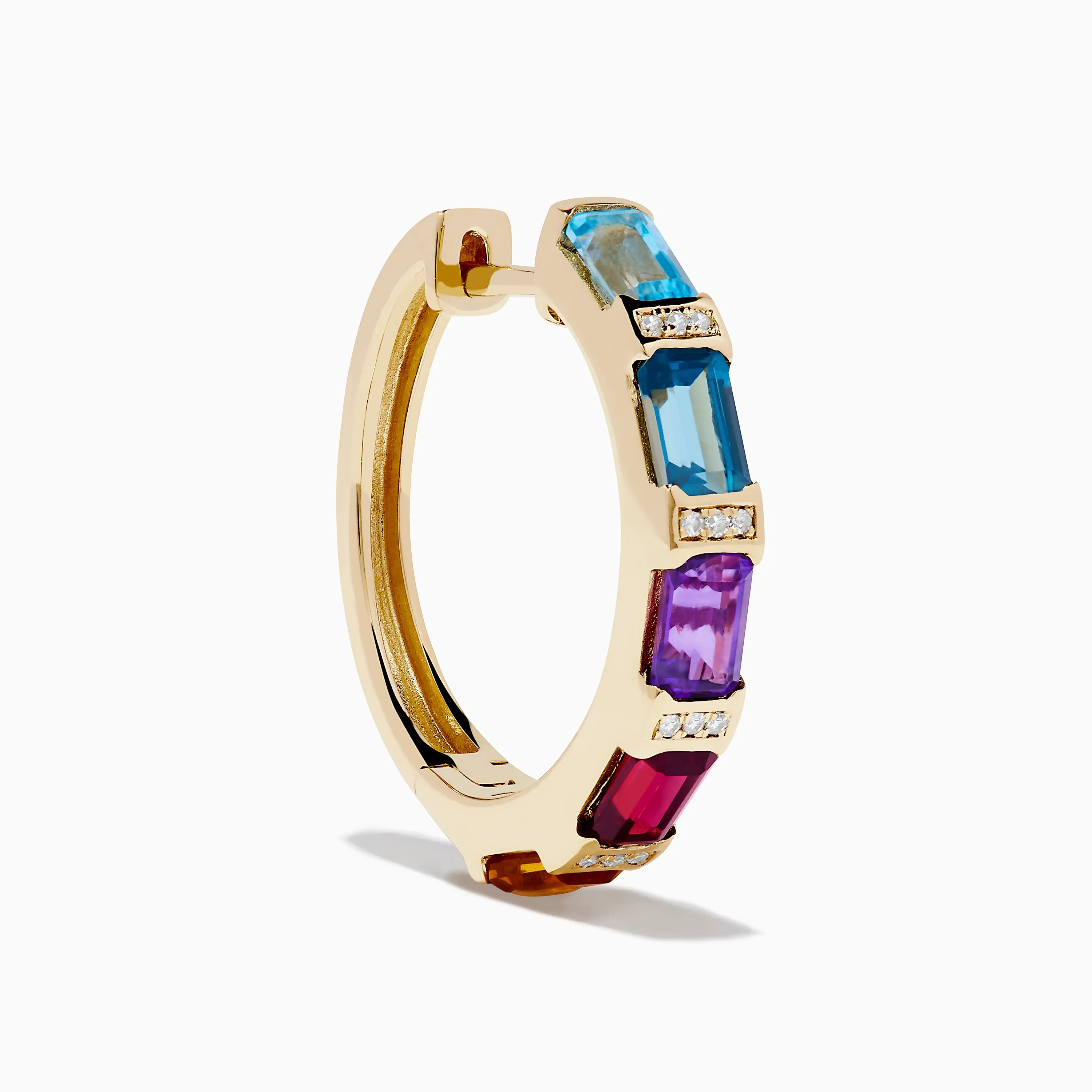 Mosaic 14K Yellow Gold Multi Color Gemstone and Diamond Earrings sold by Effy product image thumbnail 3