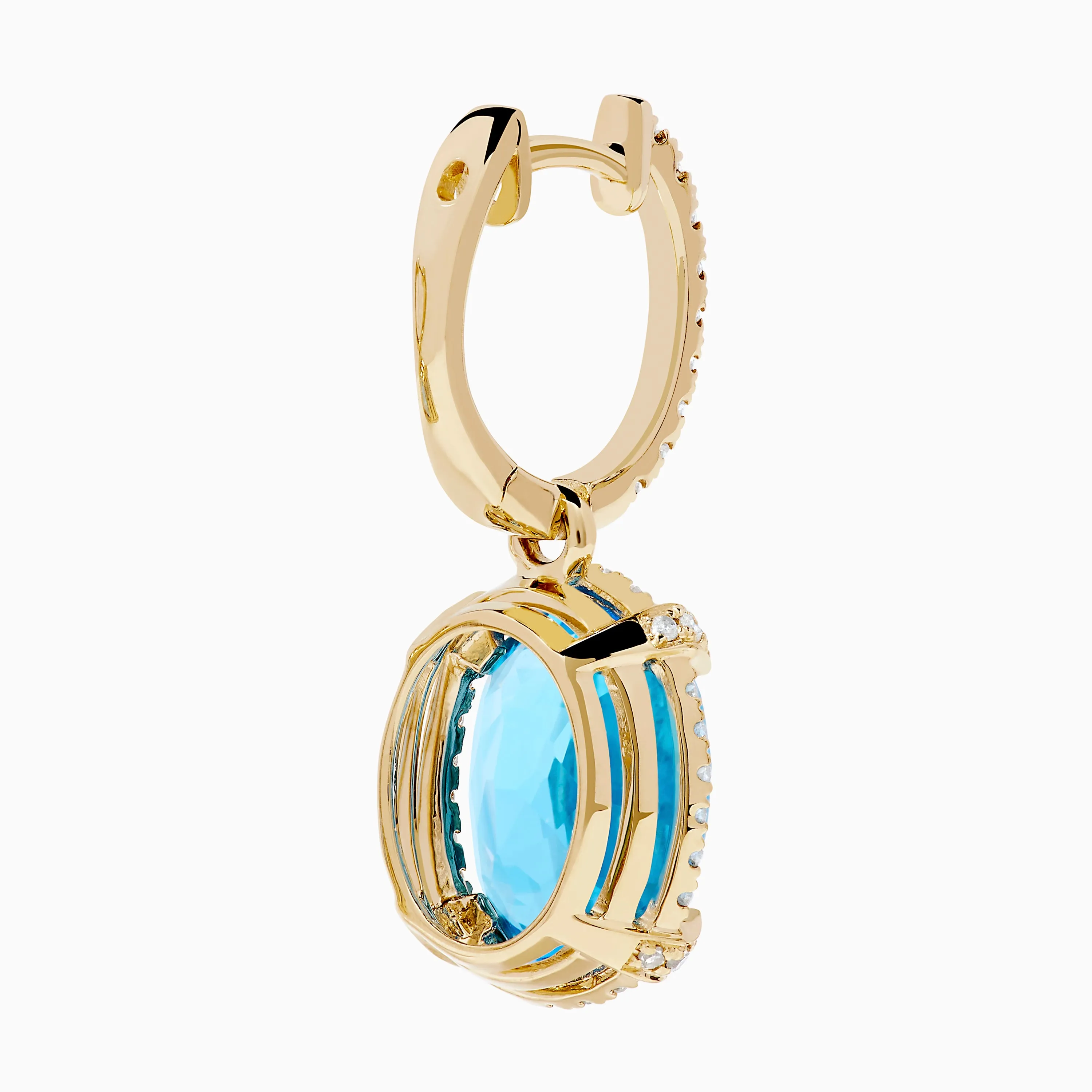 14K Yellow Gold Blue Topaz and Diamond Drop Earrings sold by Effy product image thumbnail 4