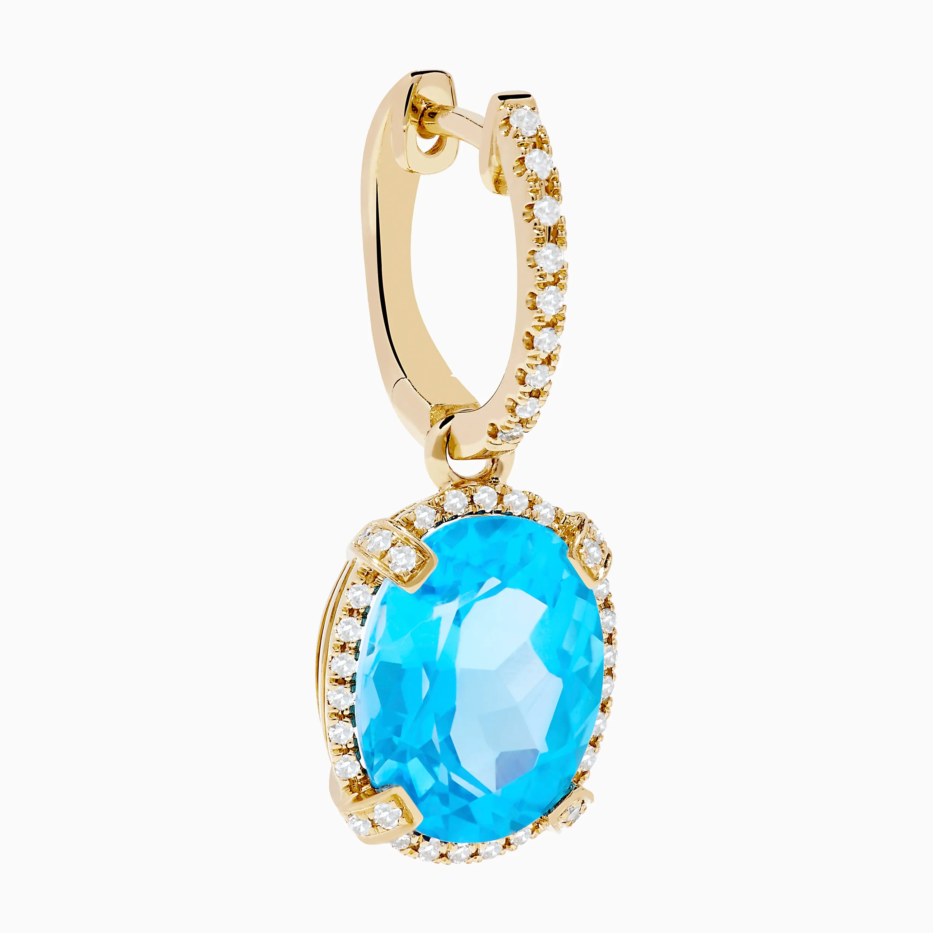 14K Yellow Gold Blue Topaz and Diamond Drop Earrings sold by Effy product image thumbnail 3