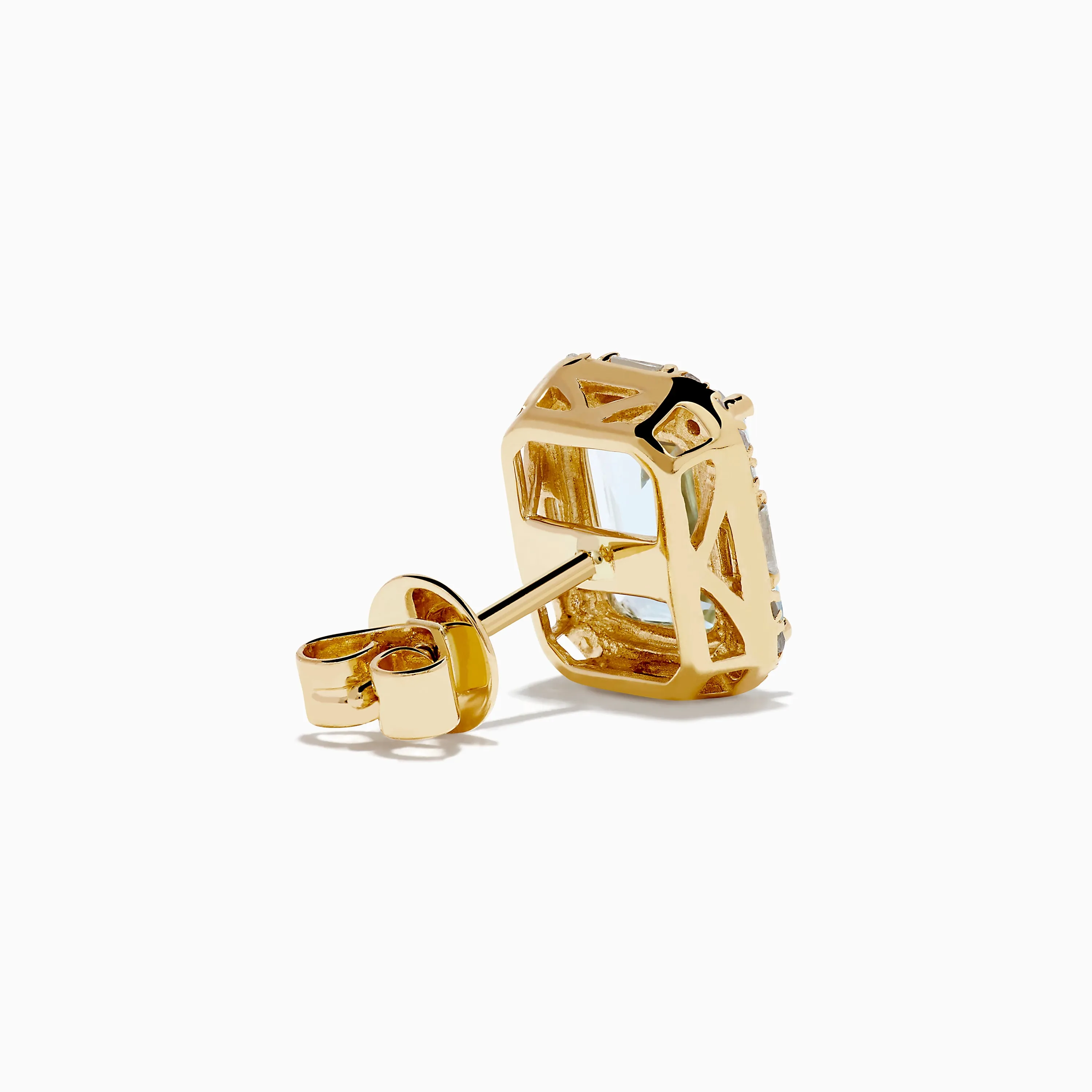 Aquarius 14K Yellow Gold Aquamarine and Diamond Earrings sold by Effy product image thumbnail 4