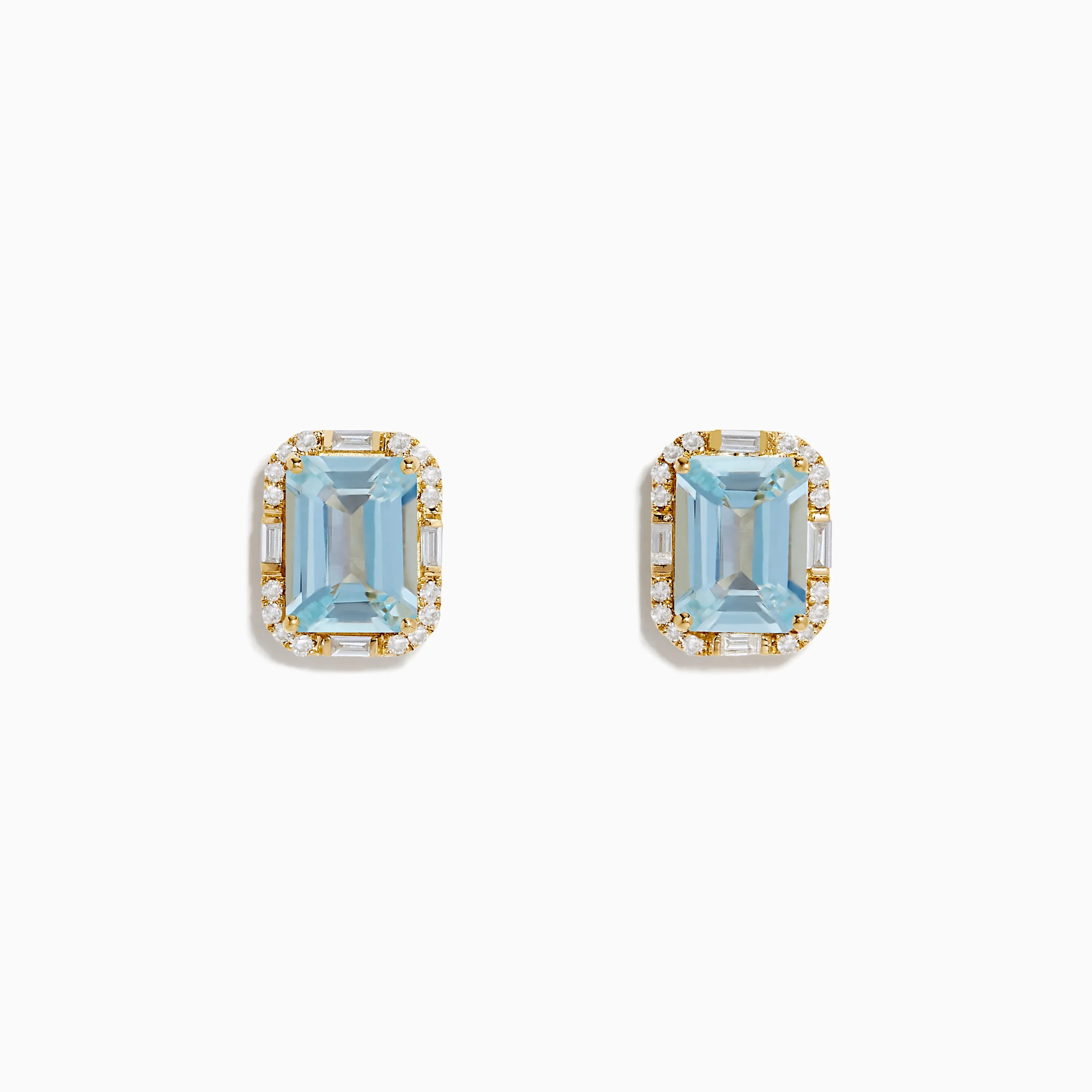 Aquarius 14K Yellow Gold Aquamarine and Diamond Earrings sold by Effy