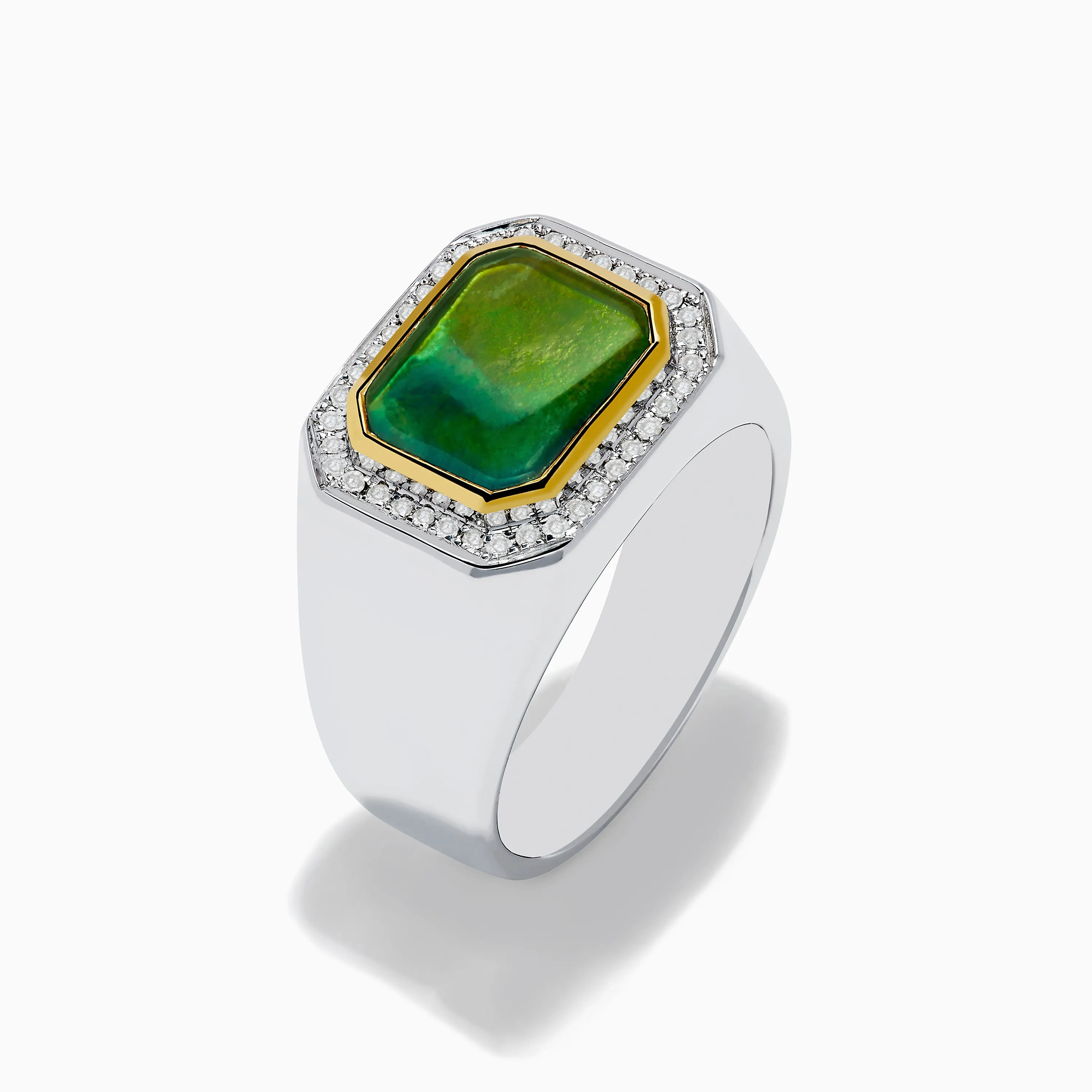 Men's 925 Sterling Silver Ammolite and Diamond Ring sold by Effy product image thumbnail 4
