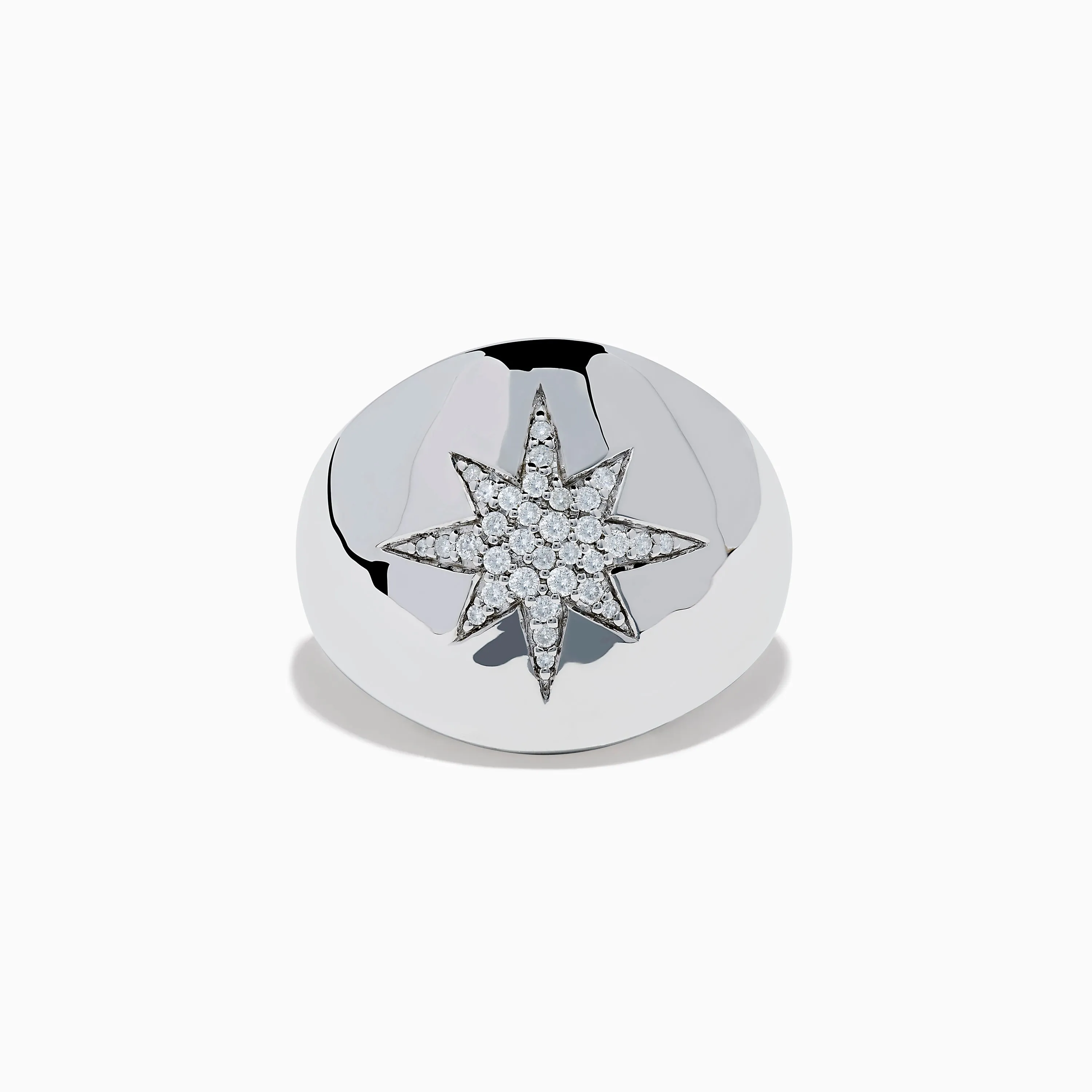 925 Sterling Silver Diamond Star Signet Ring sold by Effy