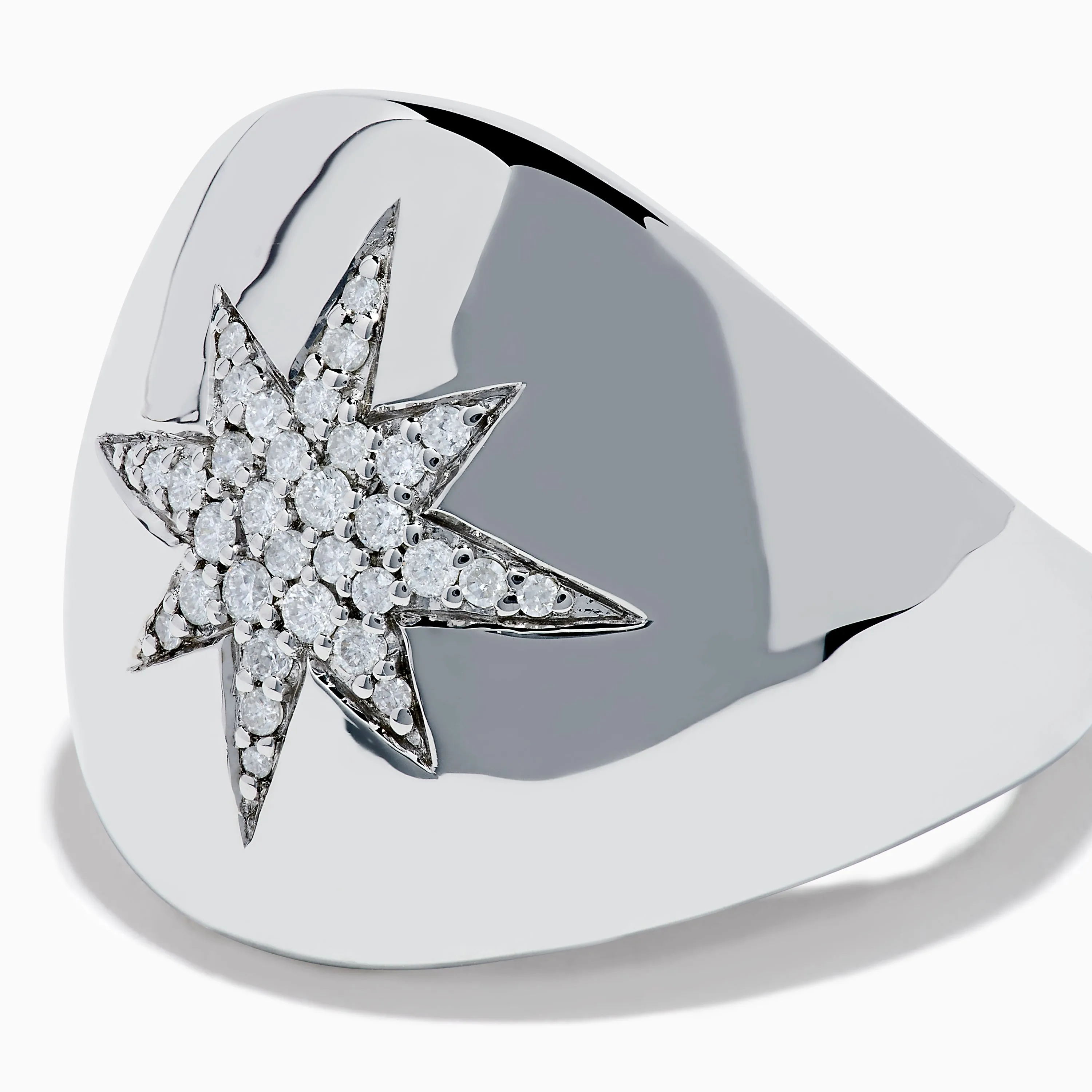 925 Sterling Silver Diamond Star Signet Ring sold by Effy product image thumbnail 2