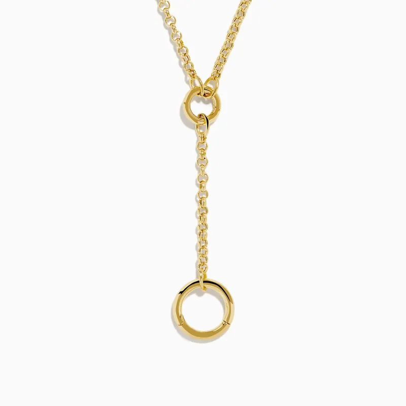 14K Yellow Gold Lariat Charm Holder Necklace sold by Effy
