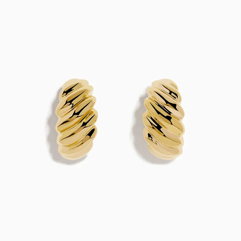 14K Yellow Gold Croissant Huggie Earrings sold by Effy