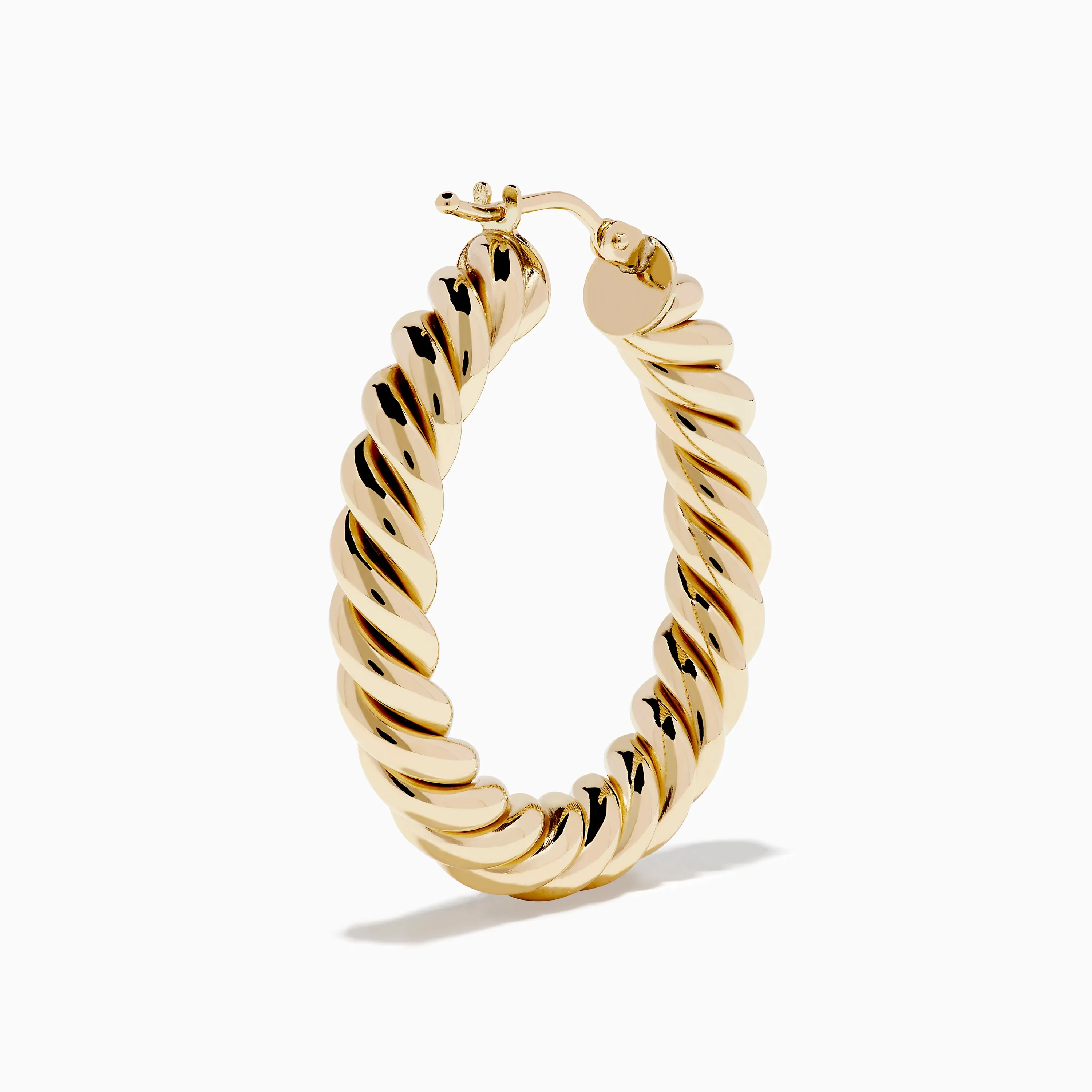 14K Yellow Gold Twisted Tube Hoops sold by Effy product image thumbnail 4