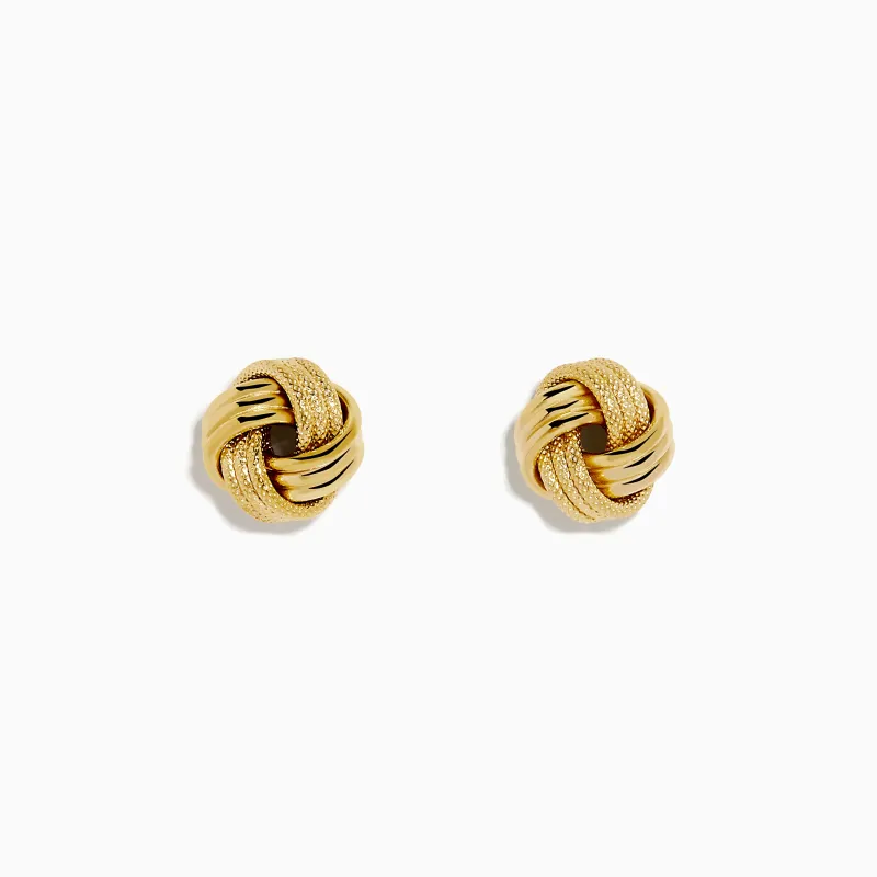 14K Yellow Gold Knot Earrings sold by Effy