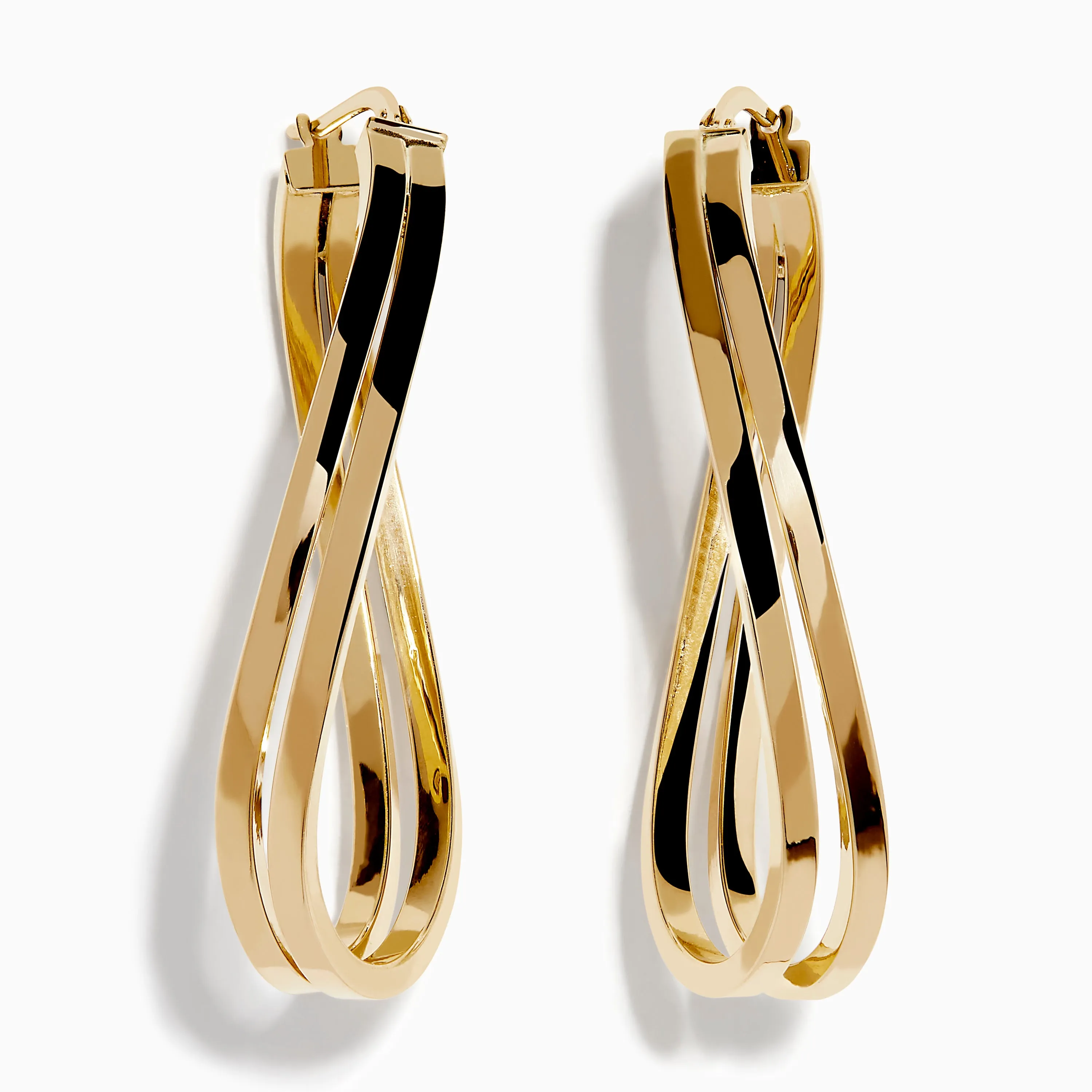 14K Yellow Gold Double Bar Hoops sold by Effy
