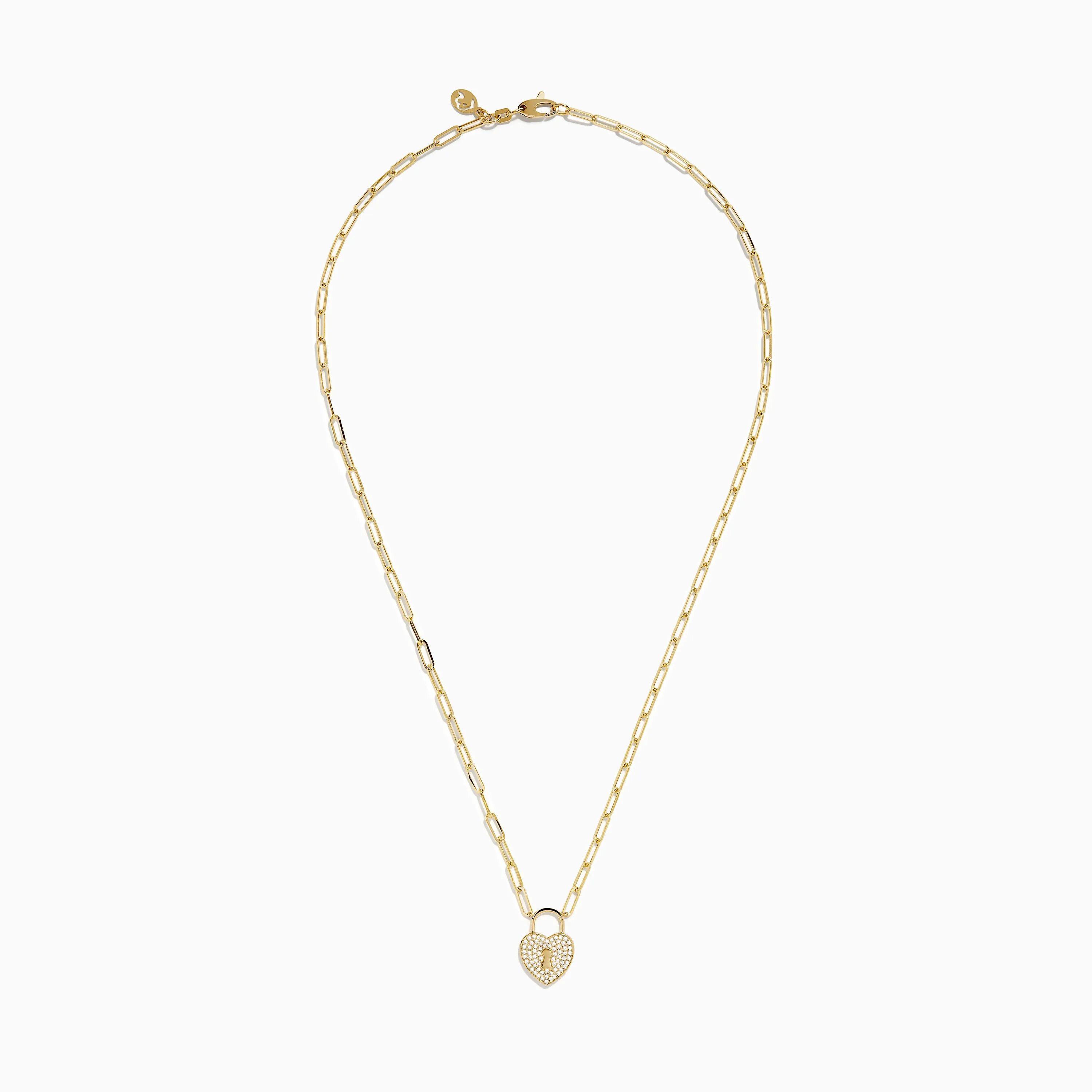 Novelty 14K Yellow Gold Diamond Heart Lock Pendant sold by Effy product image thumbnail 3