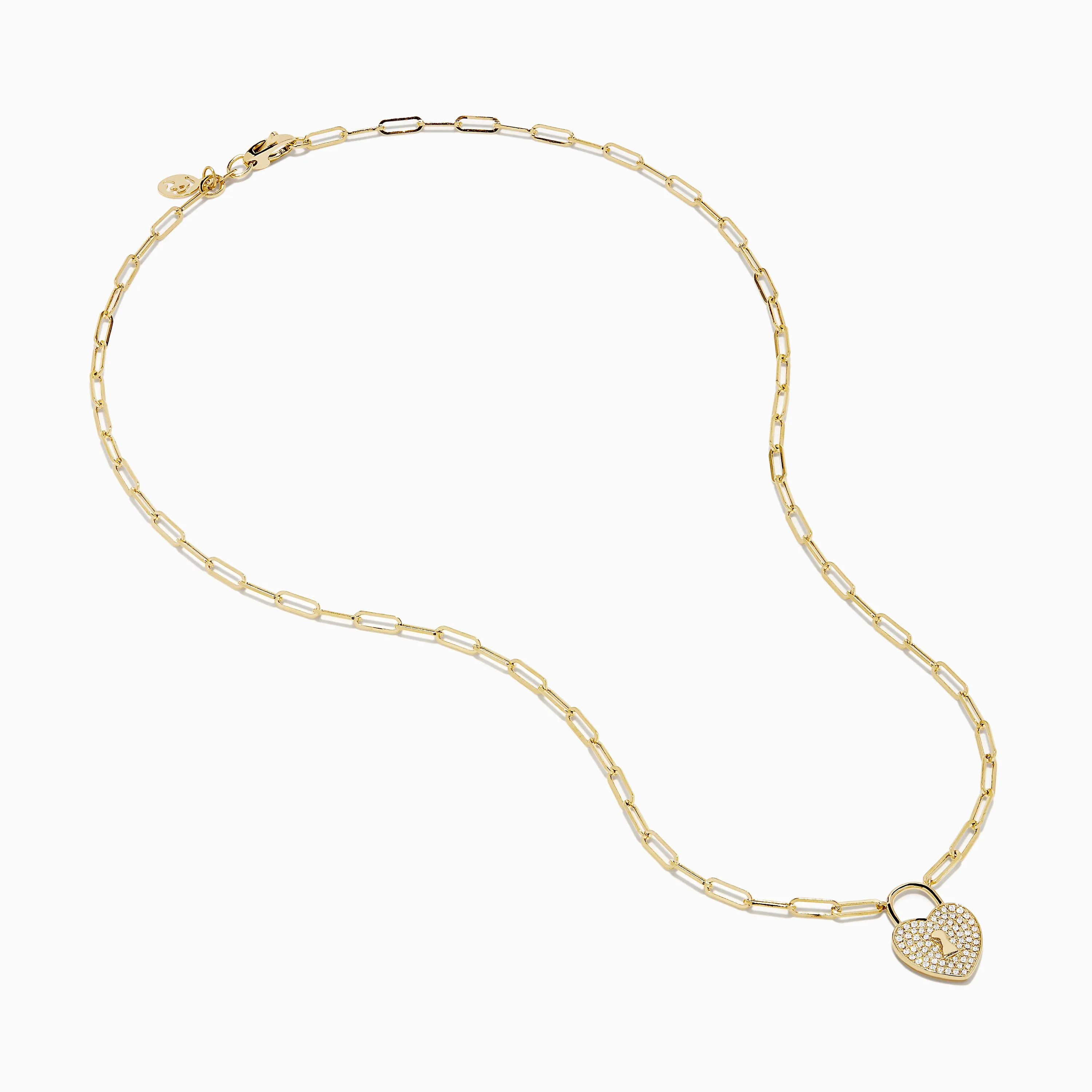 Novelty 14K Yellow Gold Diamond Heart Lock Pendant sold by Effy product image thumbnail 2