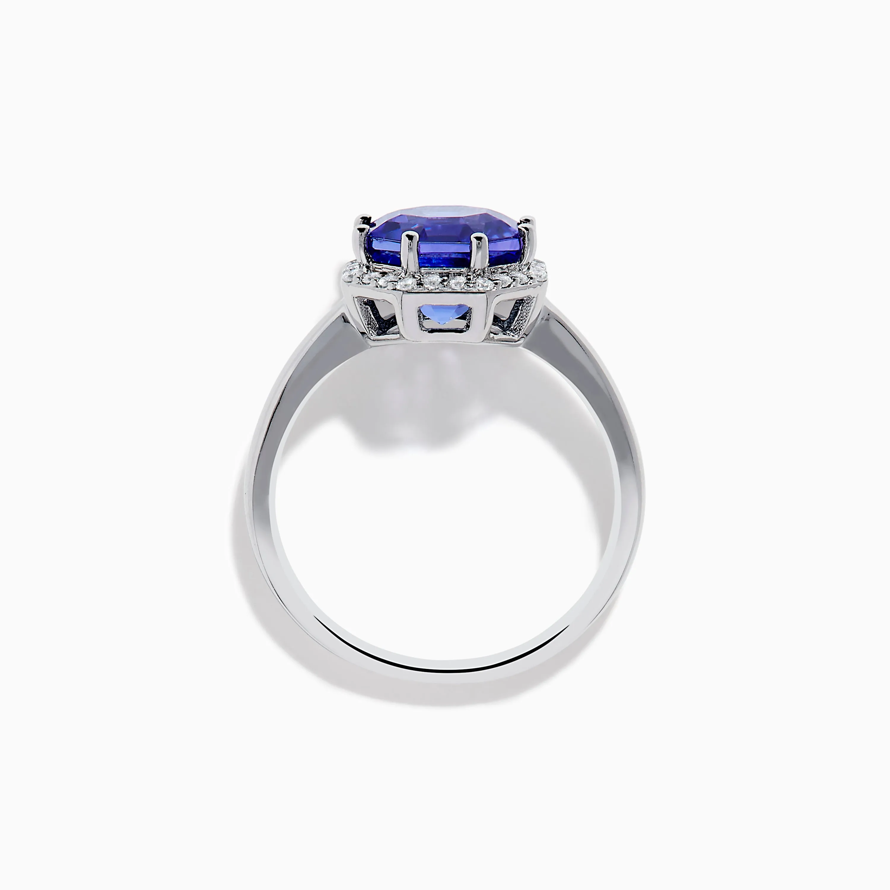 Nahla 14K White Gold Octagon Cut AAA Tanzanite and Diamond Halo Ring sold by Effy product image thumbnail 3