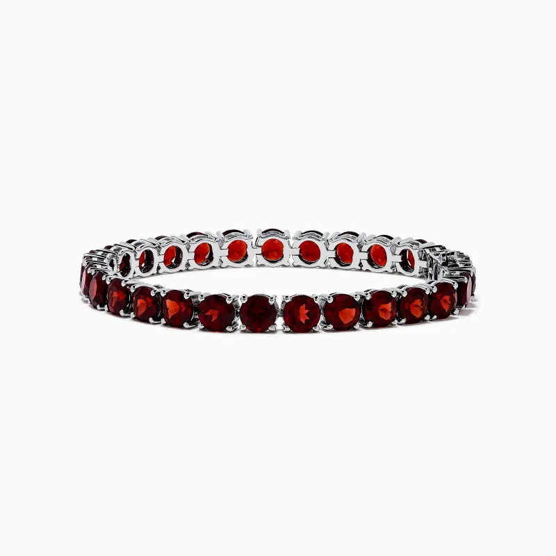 925 Sterling Silver Garnet Bracelet sold by Effy
