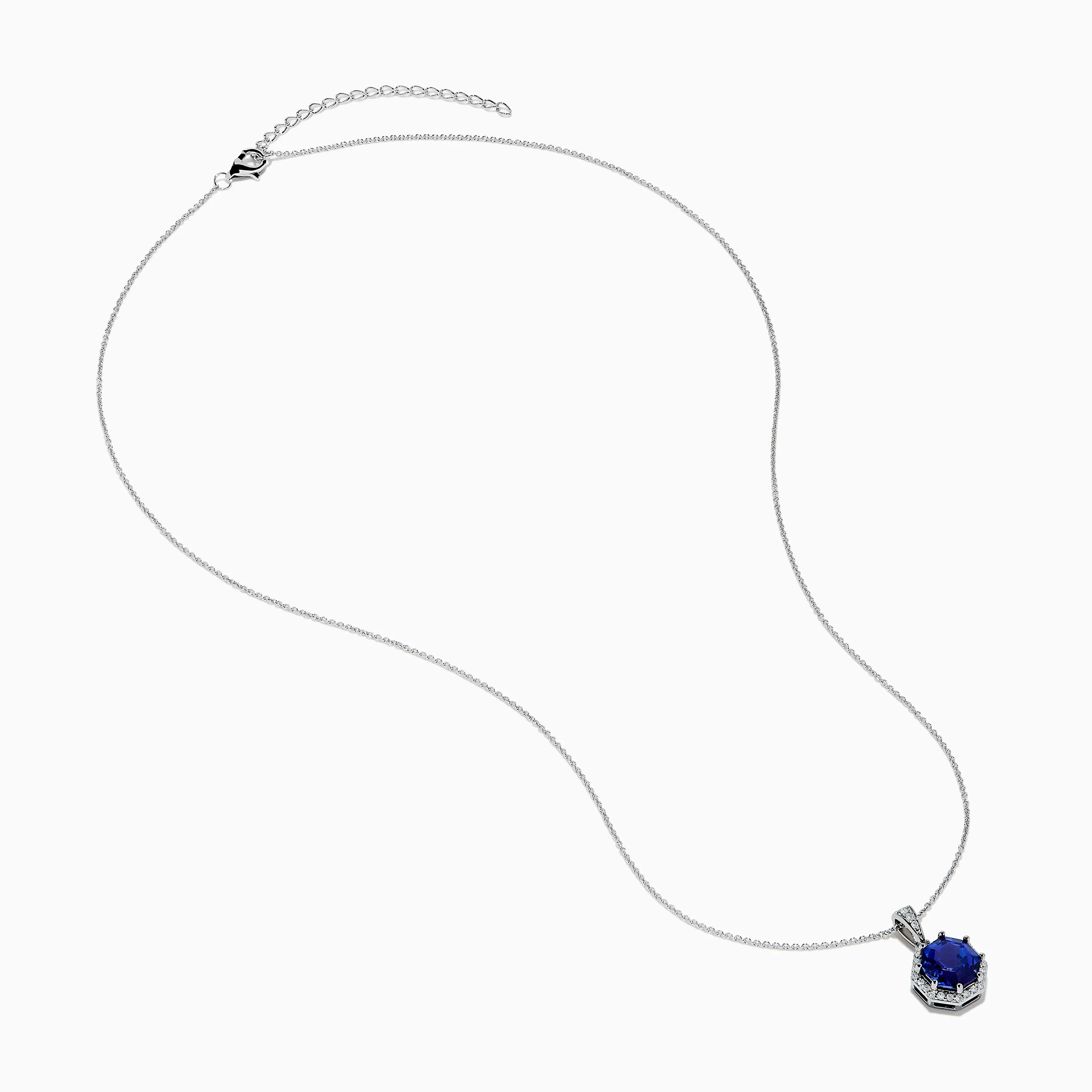 Nahla 14K White Gold Octagon Cut AAA Tanzanite and Diamond Pendant sold by Effy product image thumbnail 2