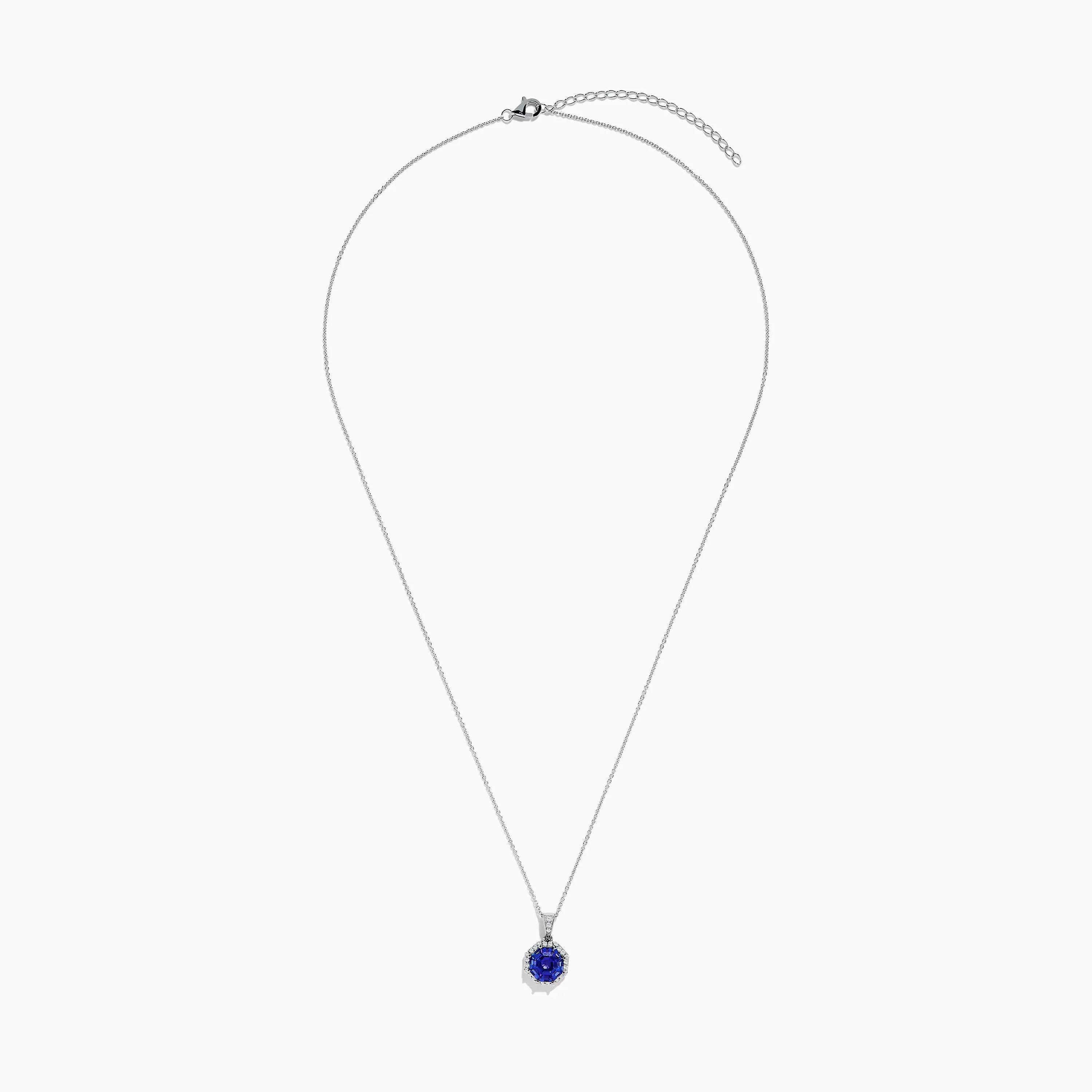 Nahla 14K White Gold Octagon Cut AAA Tanzanite and Diamond Pendant sold by Effy product image thumbnail 3
