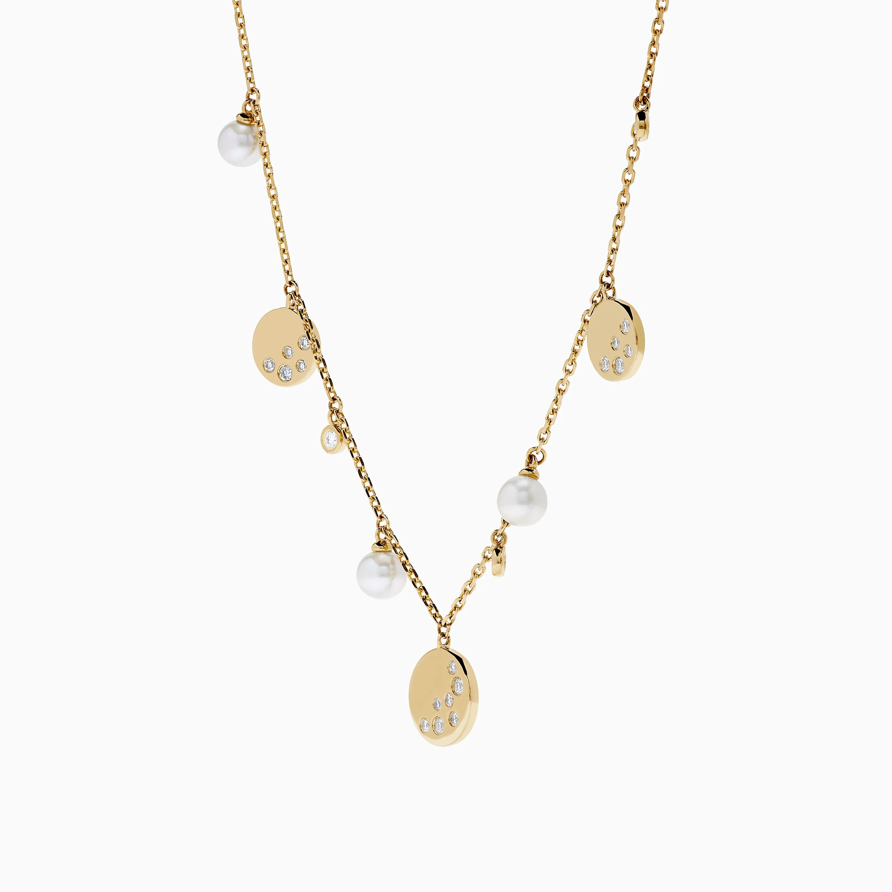 14K Yellow Gold Pearl and Diamond Necklace sold by Effy