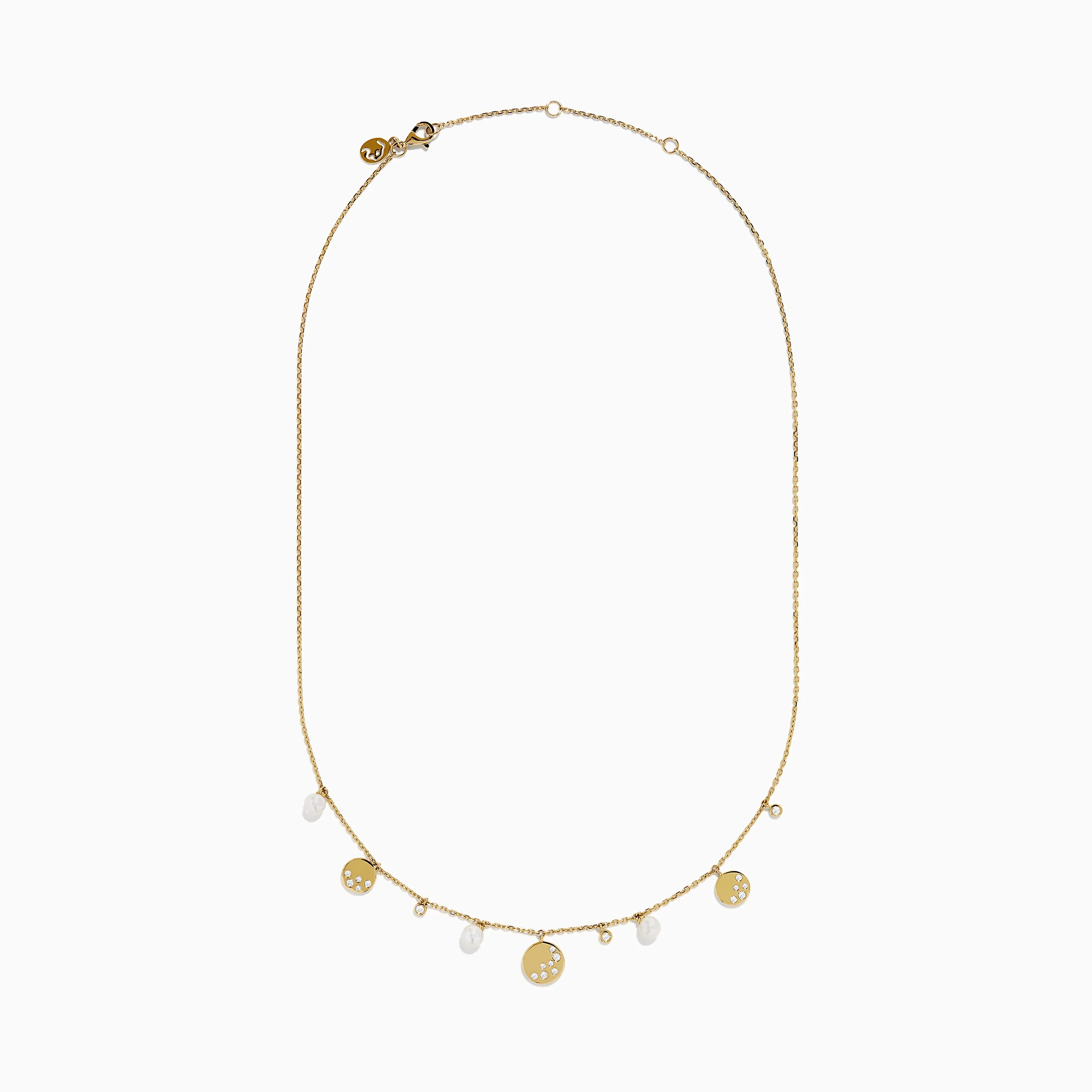 14K Yellow Gold Pearl and Diamond Necklace sold by Effy product image thumbnail 3