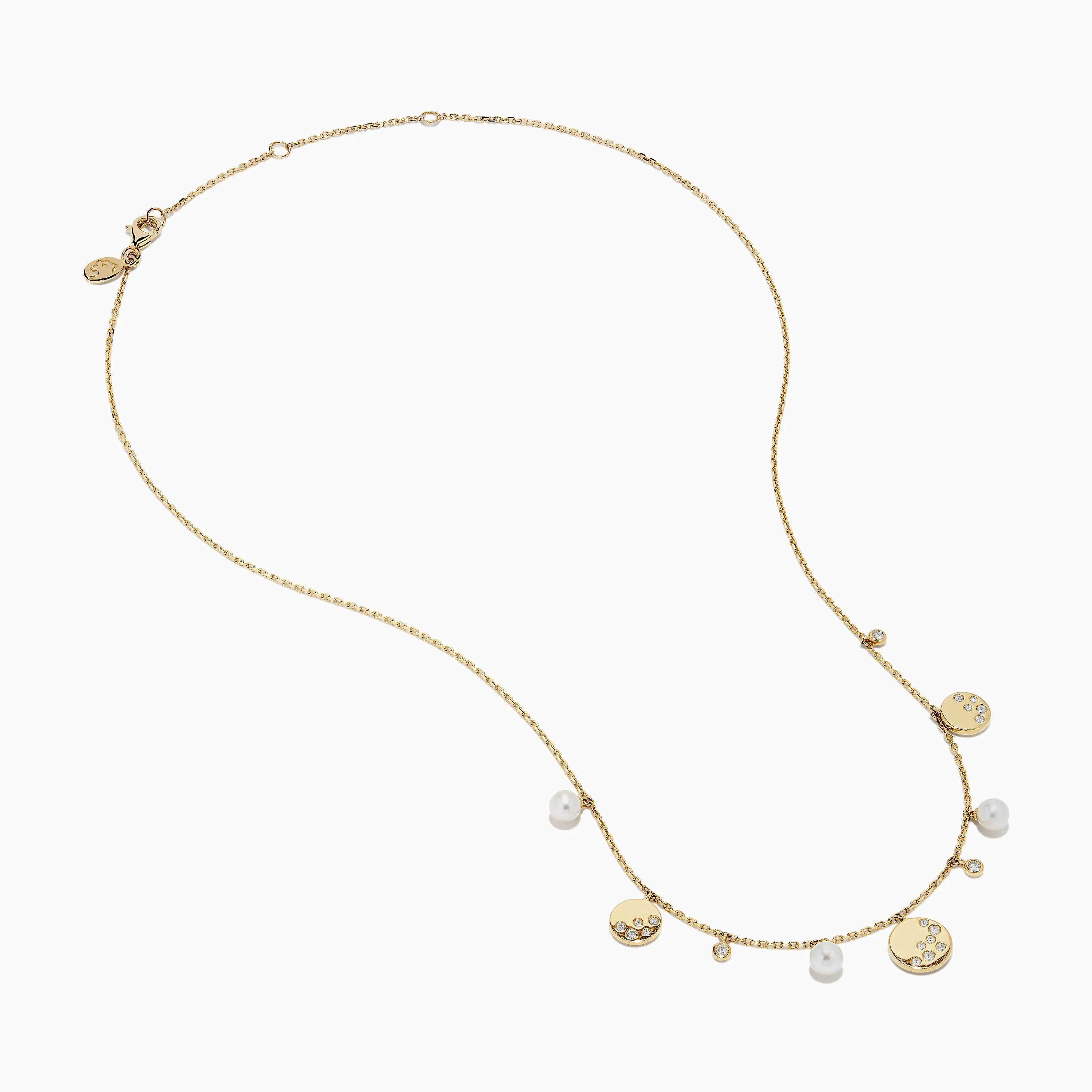 14K Yellow Gold Pearl and Diamond Necklace sold by Effy product image thumbnail 2