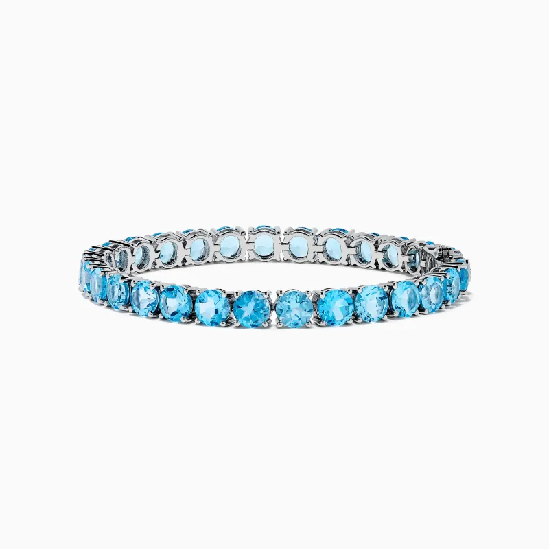 925 Sterling Silver Blue Topaz Bracelet sold by Effy