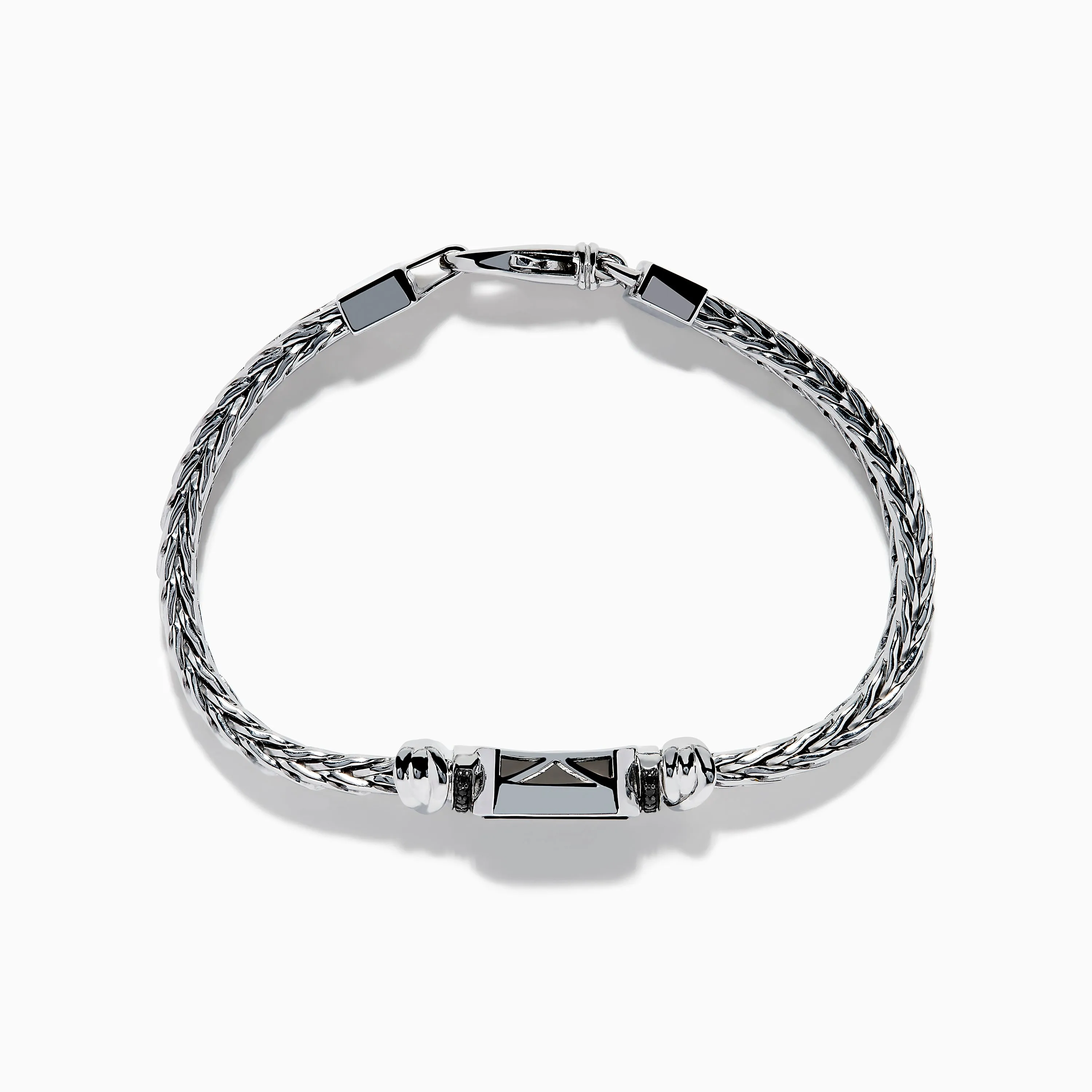 Men's 925 Sterling Silver Onyx and Black Diamond Bracelet sold by Effy product image thumbnail 3