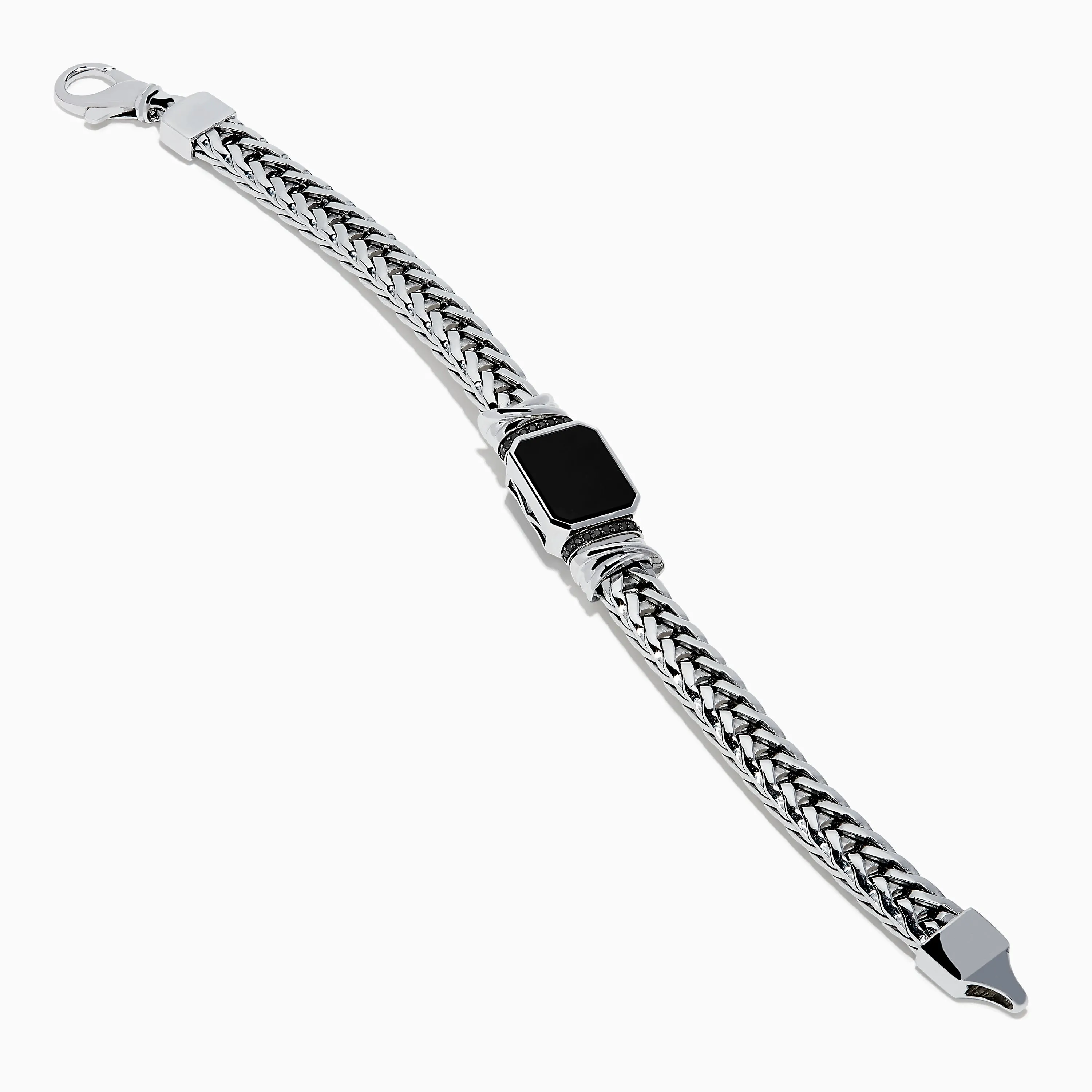 Men's 925 Sterling Silver Onyx and Black Diamond Bracelet sold by Effy product image thumbnail 2
