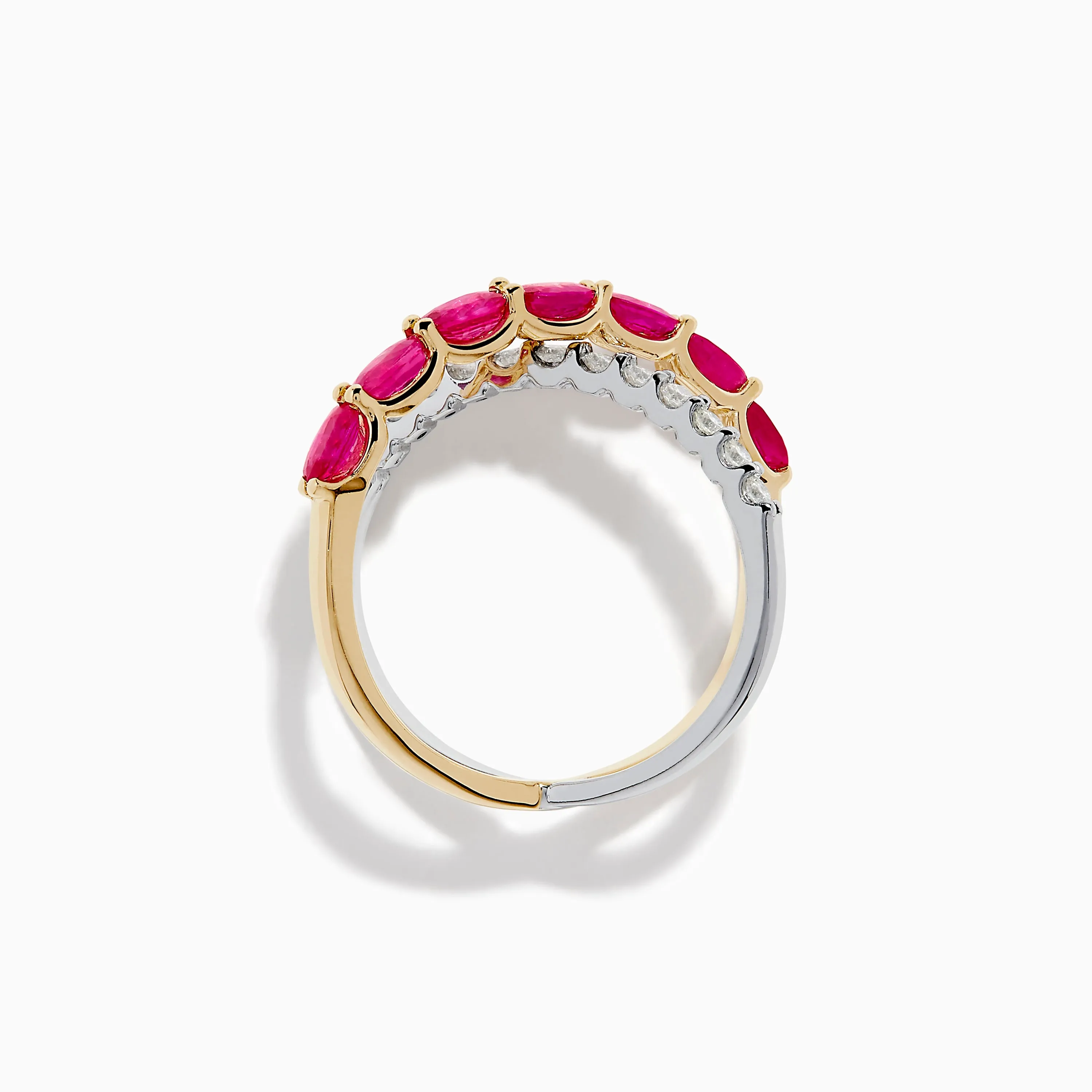 14K Two Tone Gold Ruby and Diamond Criss Cross Ring sold by Effy product image thumbnail 4