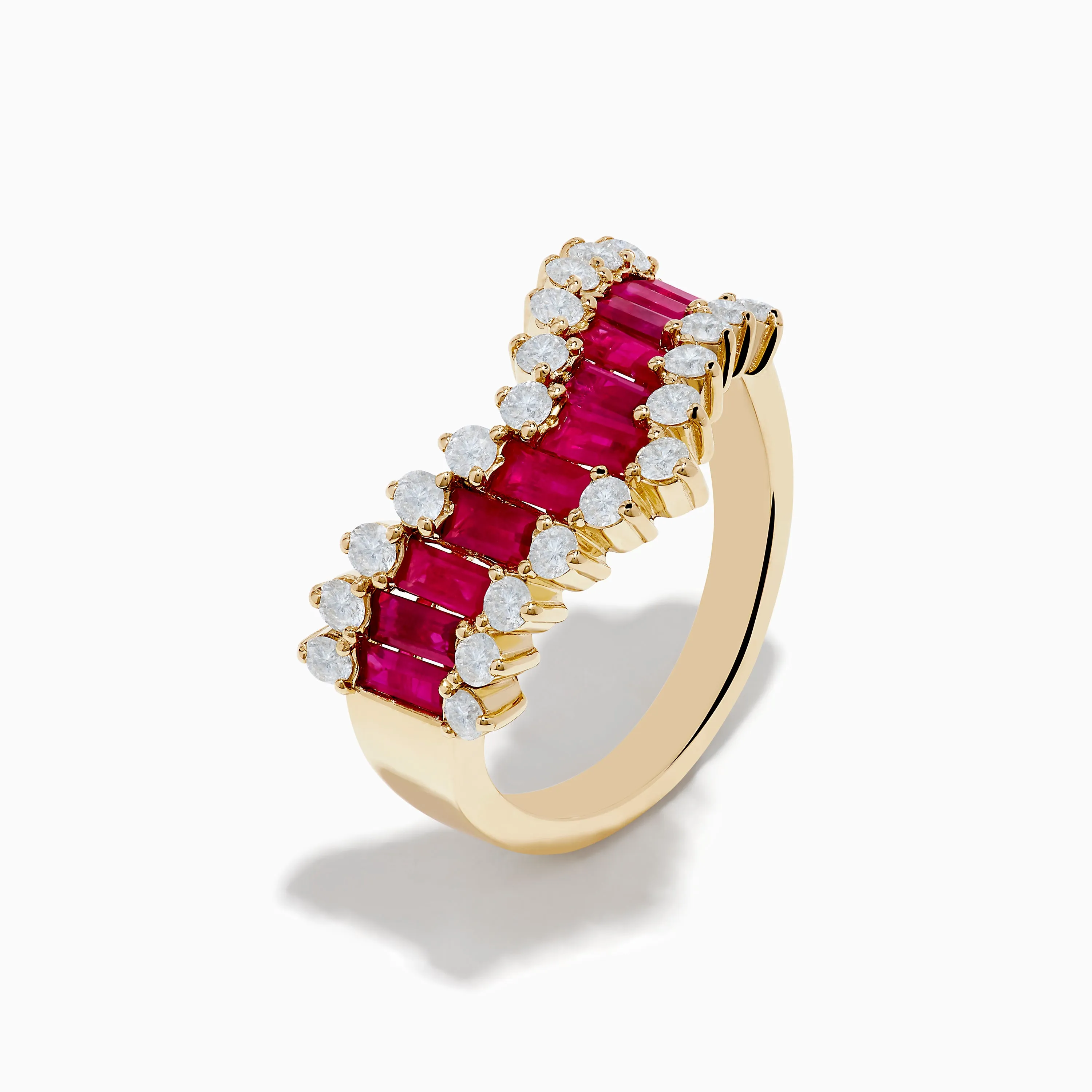14K Yellow Gold Ruby and Diamond Chevron Ring sold by Effy product image thumbnail 3