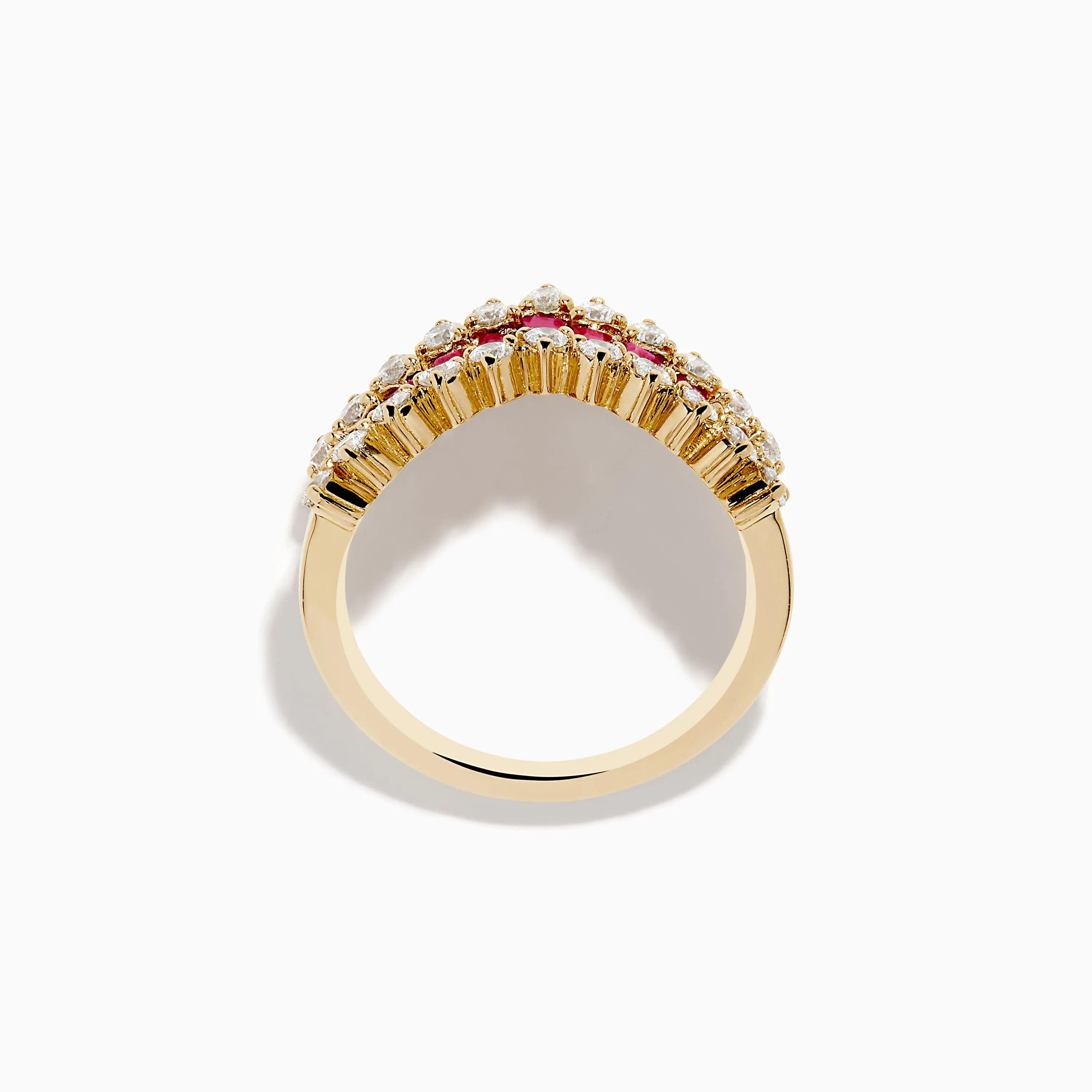 14K Yellow Gold Ruby and Diamond Chevron Ring sold by Effy product image thumbnail 4