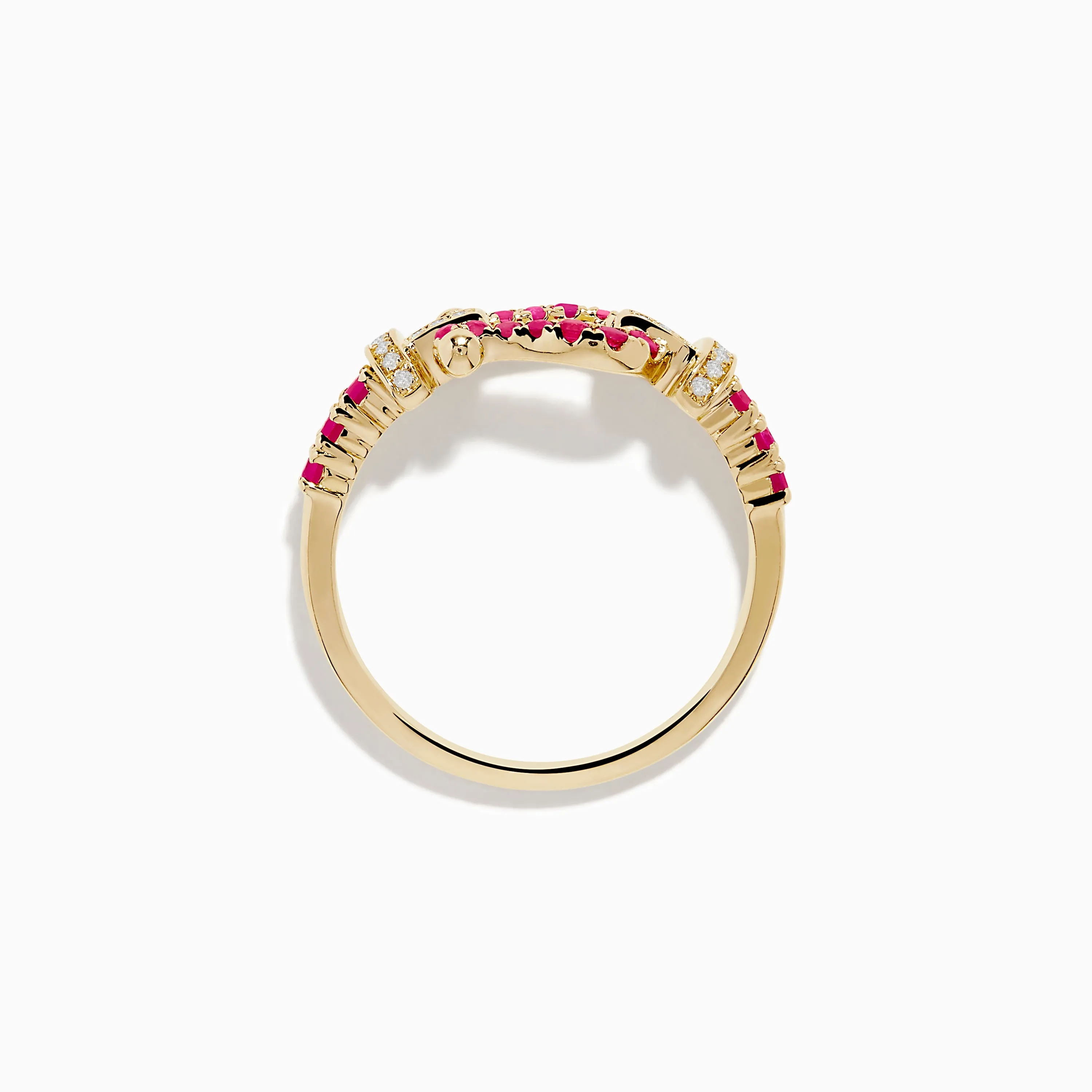 14K Yellow Gold Ruby and Diamond Horseshoe Ring sold by Effy product image thumbnail 4