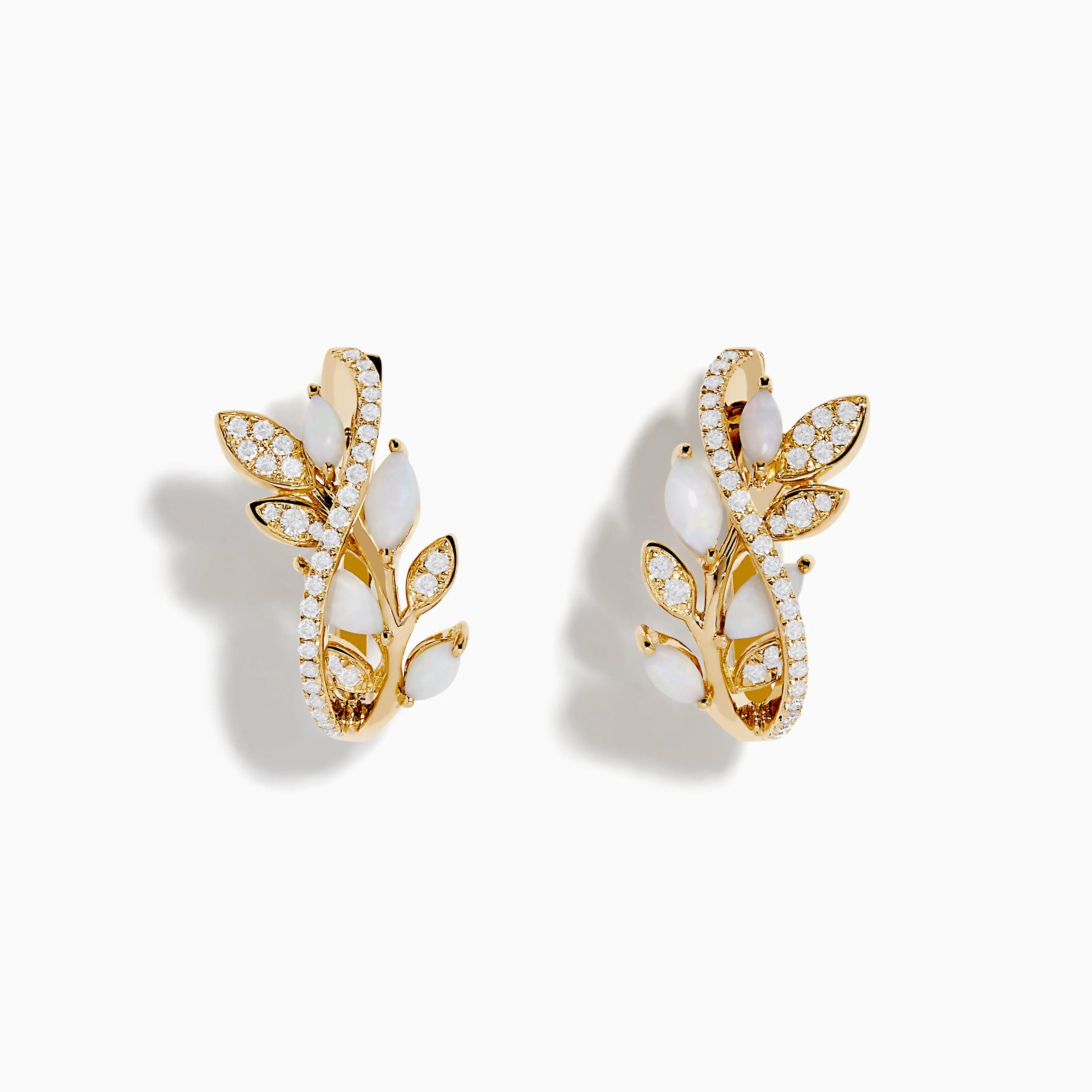 Aurora 14K Yellow Gold Opal and Diamond Earrings sold by Effy