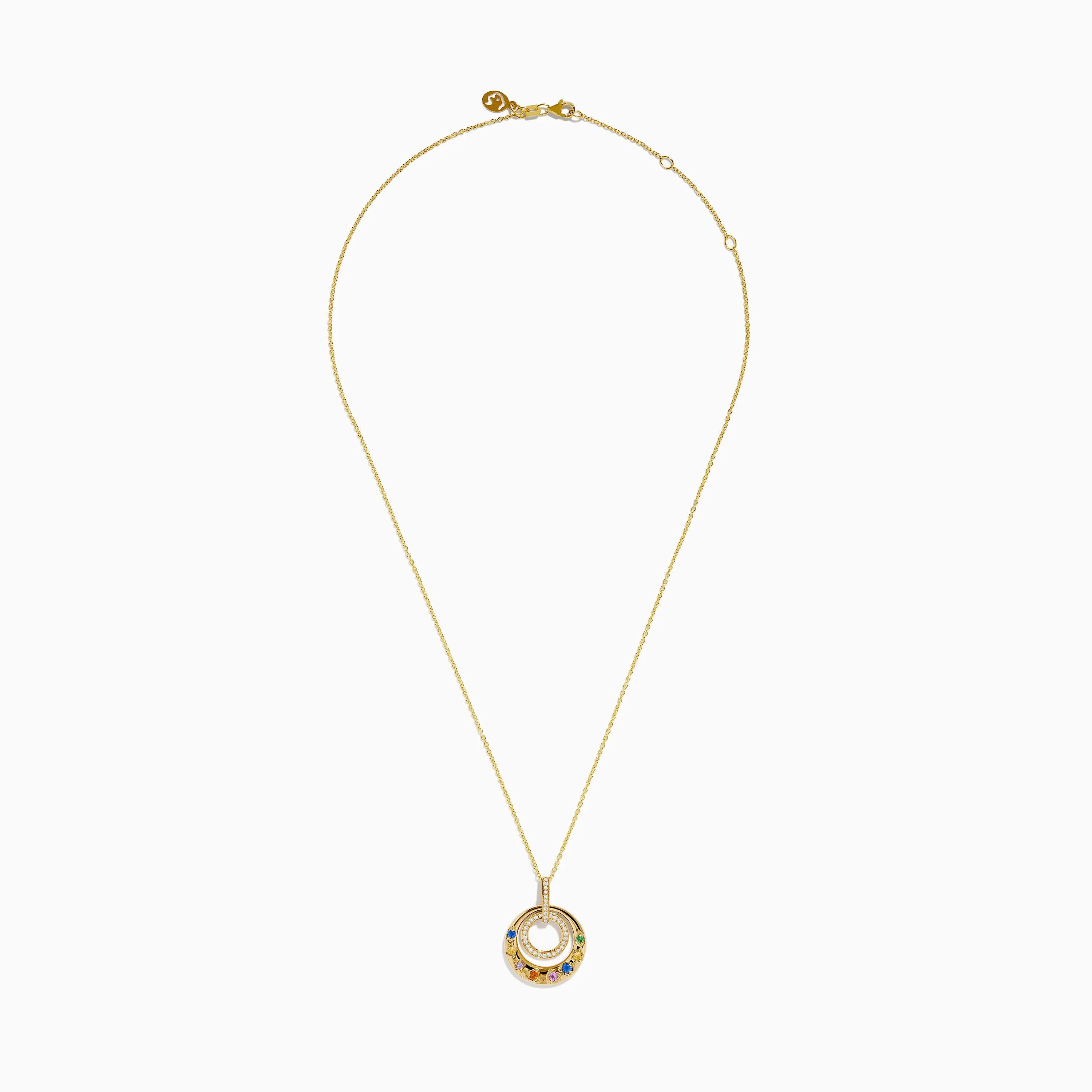 Watercolors 14K Yellow Gold Multi Color Sapphire and Diamond Pendant sold by Effy product image thumbnail 2