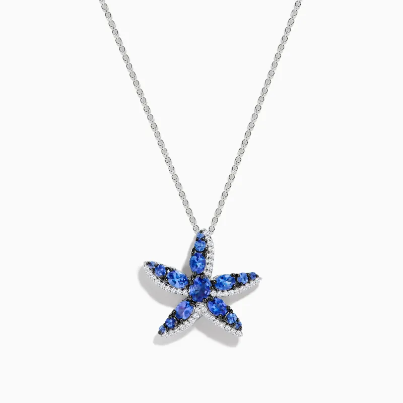 925 Silver Tanzanite and Diamond Starfish Pendant sold by Effy