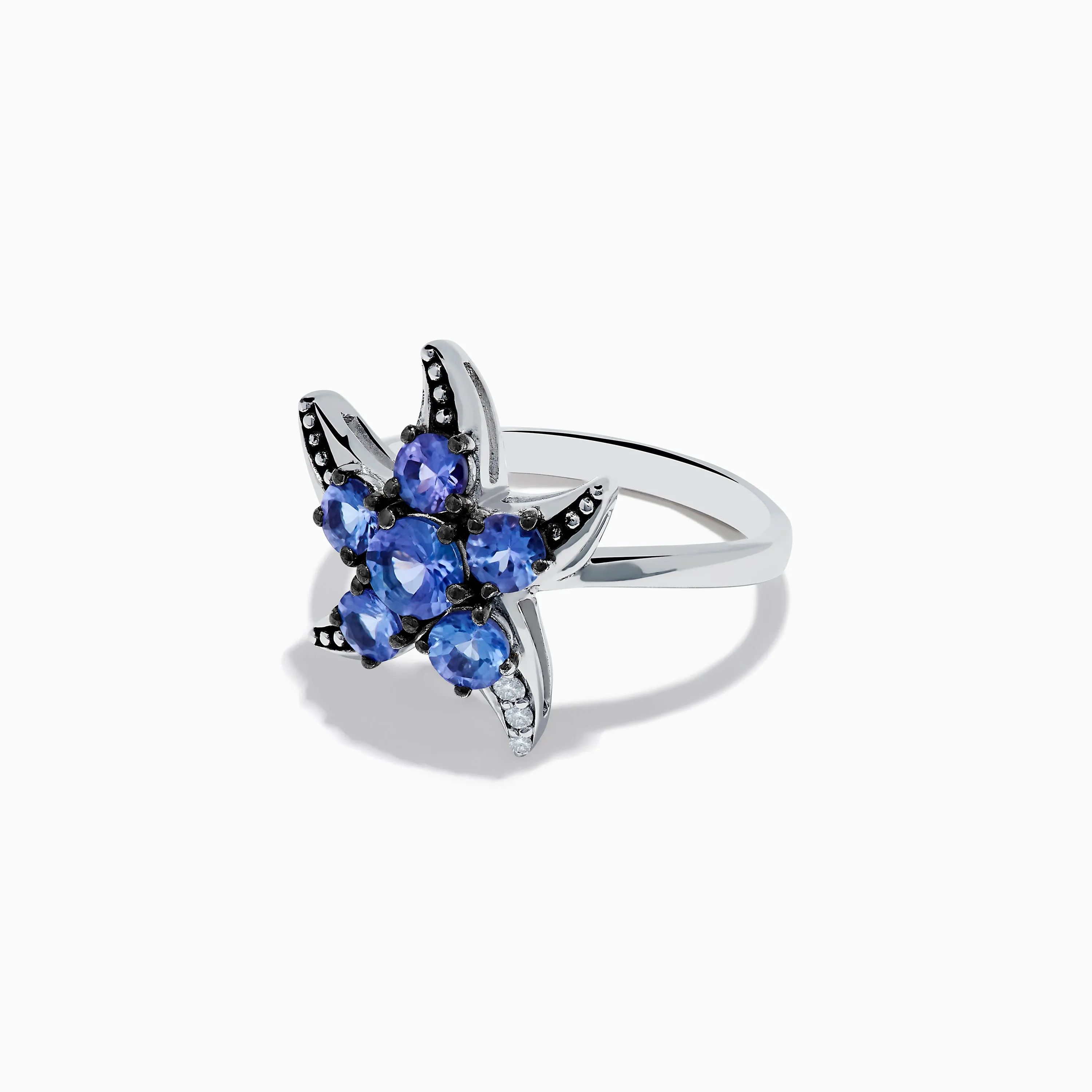925 Sterling Silver Tanzanite and Diamond Starfish Ring sold by Effy product image thumbnail 2