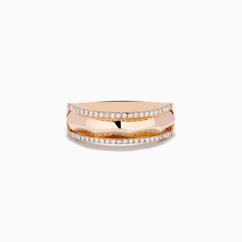 Pave Rose 14K Gold Diamond Band Ring sold by Effy