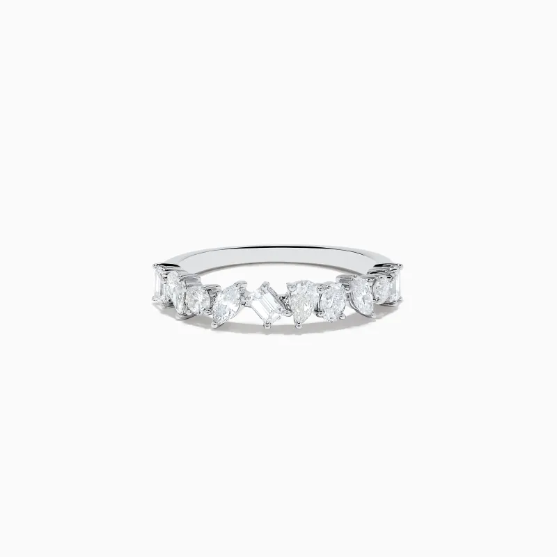 14K White Gold Mix Shape Diamond Ring made by Effy
