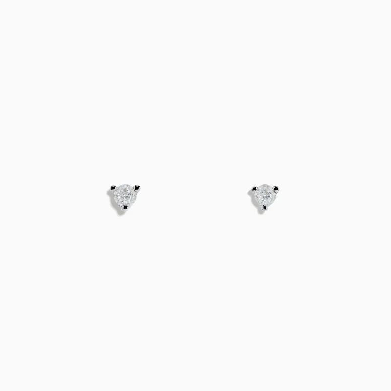 14 Karat White Gold Diamond Stud Earrings with 0.15TCW Round Diamonds sold by Effy