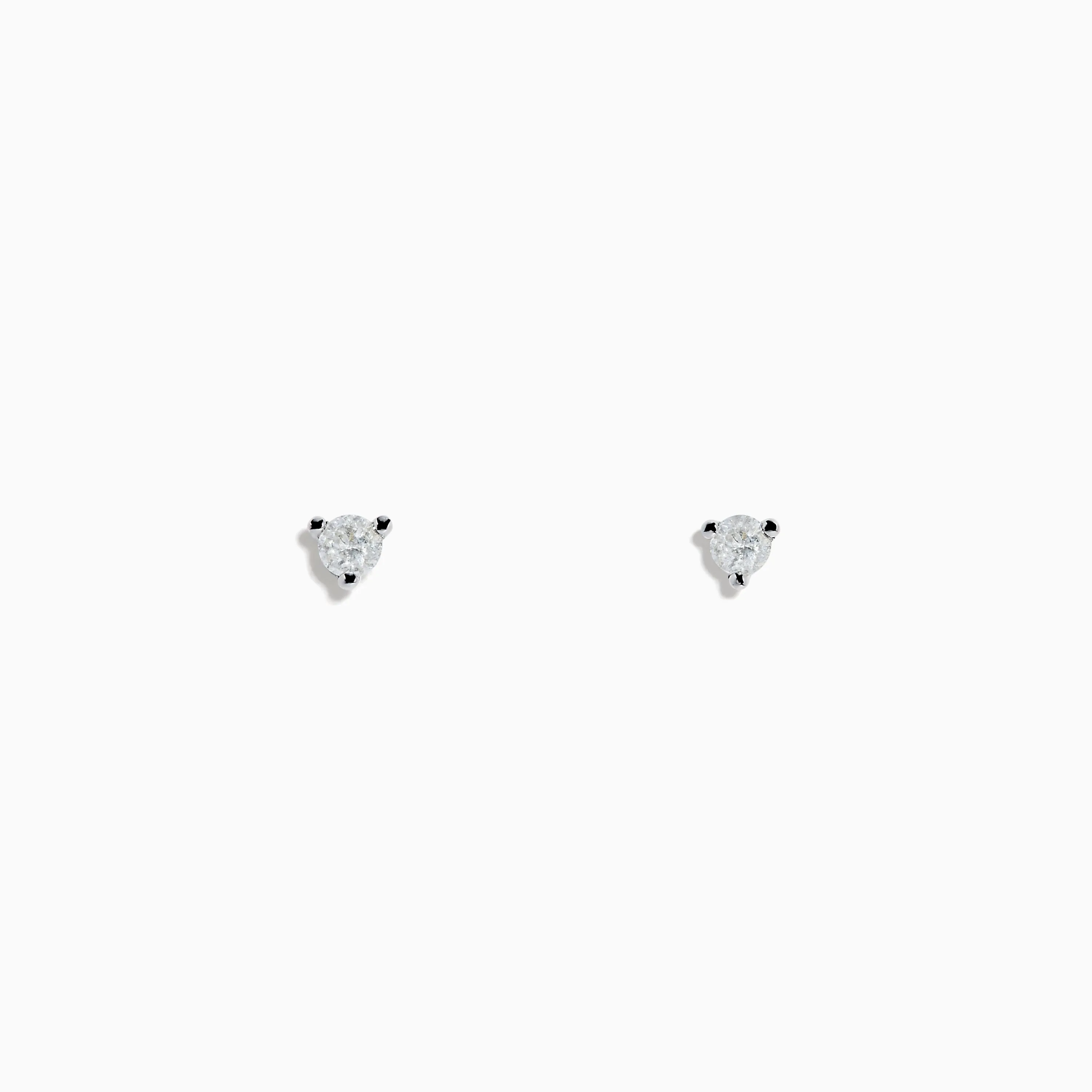 14 Karat White Gold Diamond Stud Earrings with 0.15TCW Round Diamonds sold by Effy