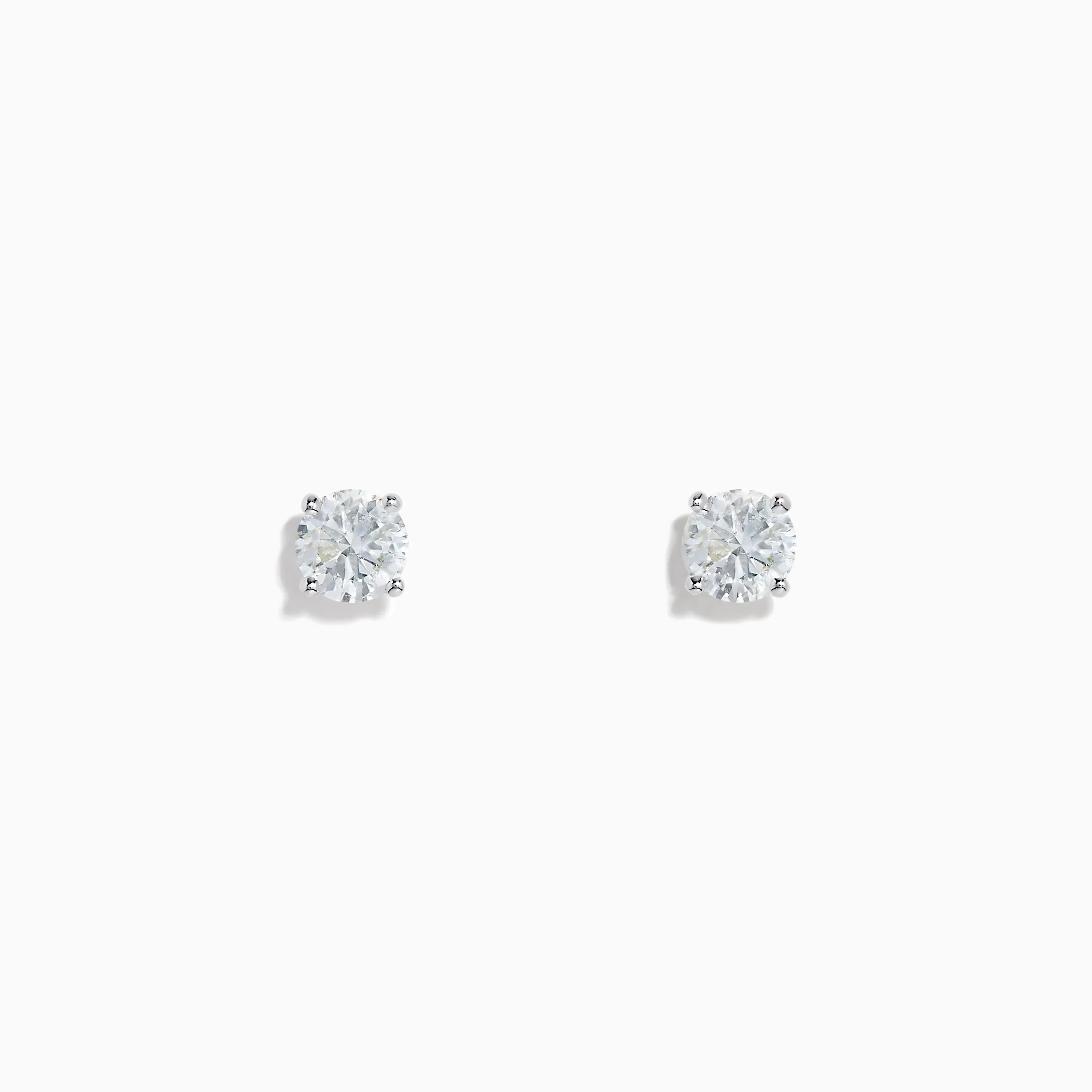14 Karat White Gold Diamond Stud Earrings with 1.00TCW Round Diamonds sold by Effy