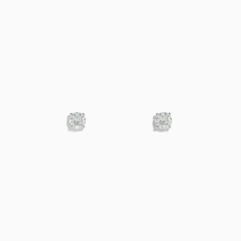 14 Karat White Gold Diamond Stud Earrings with 0.33TCW Round Diamonds sold by Effy